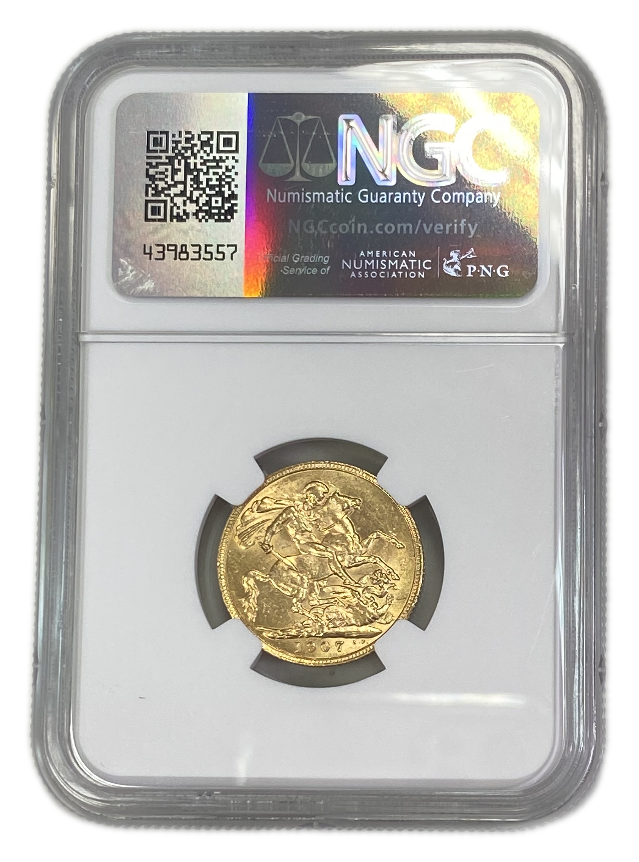 England (Great Britain) – 1 Sovereign 1907 – Edward VII – NGC AU 58 - Gold 917, 7.988g - 1 1