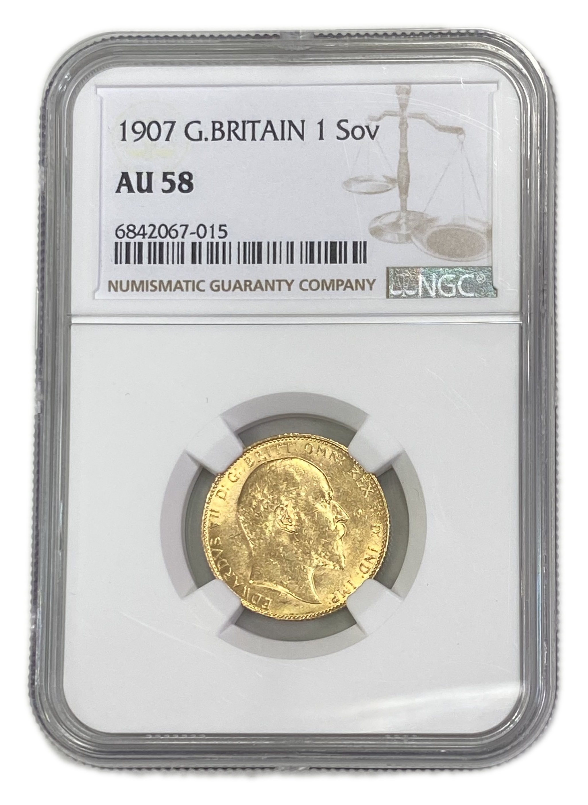 England (Great Britain) – 1 Sovereign 1907 – Edward VII – NGC AU 58 - Gold 917, 7.988g - 1 0