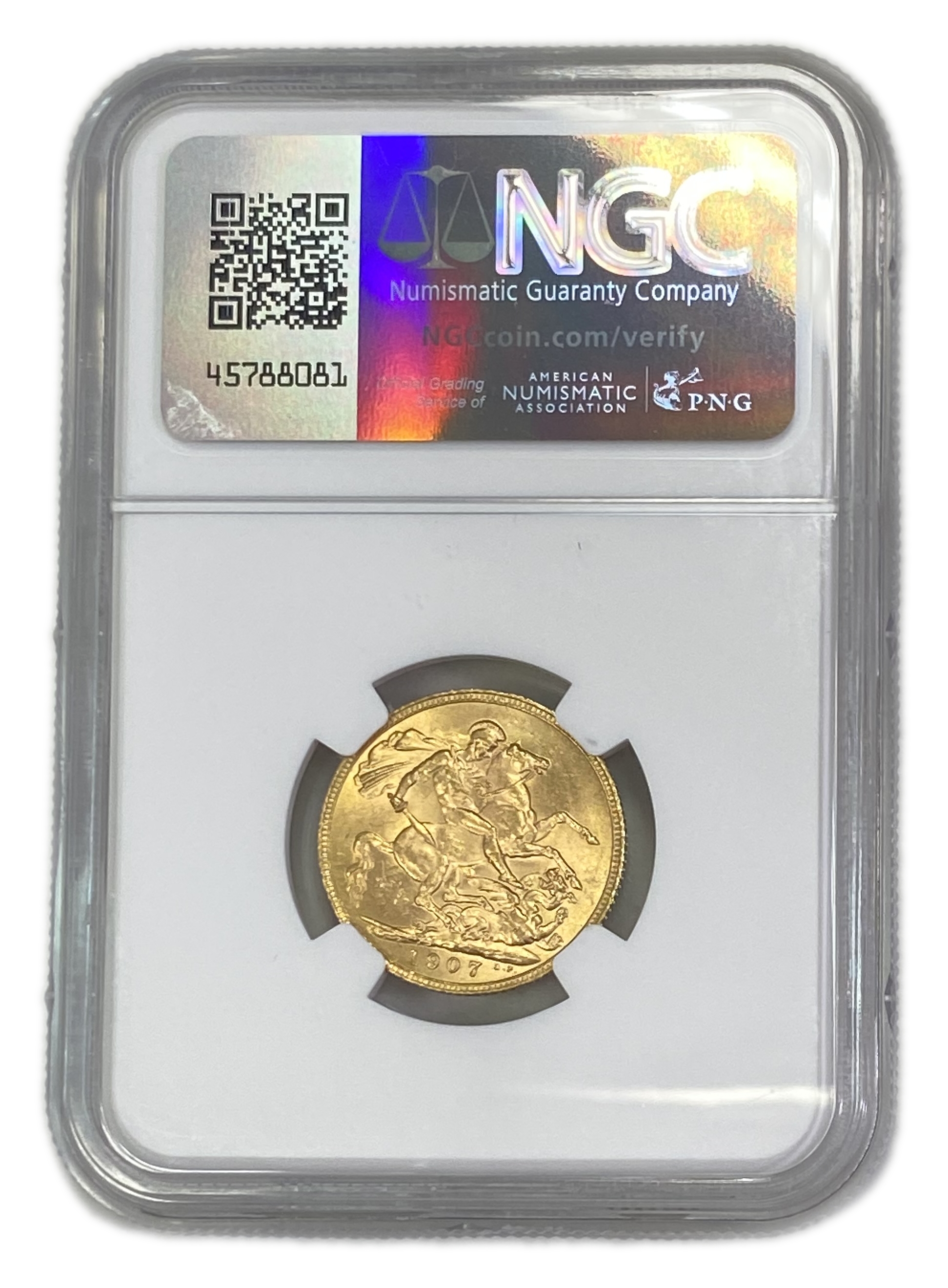 England (Great Britain) – 1 Sovereign 1907 – Edward VII – NGC MS 62 - Gold 917, 7.988g - 1 1
