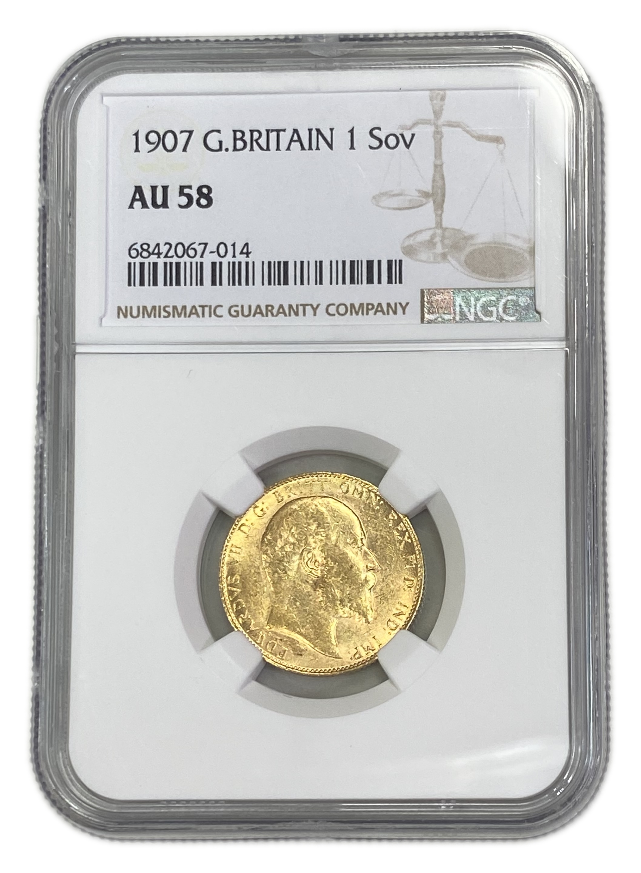 England (Great Britain) – 1 Sovereign 1907 – Edward VII – NGC AU 58 - Gold 917, 7.988g - 1 0