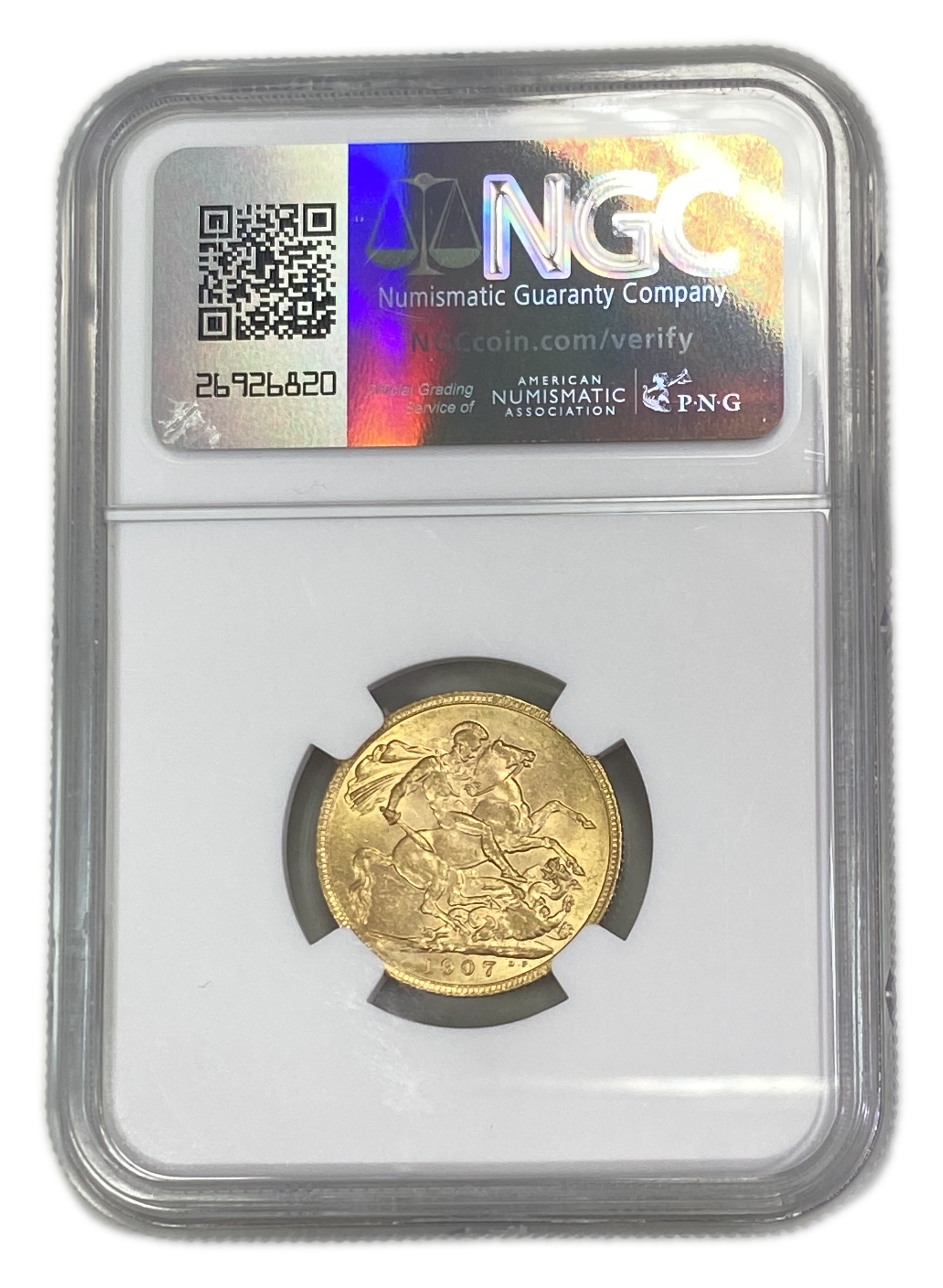 England (Great Britain) – 1 Sovereign 1907 – Edward VII – NGC AU 58 - Gold 917, 7.988g - 1 1