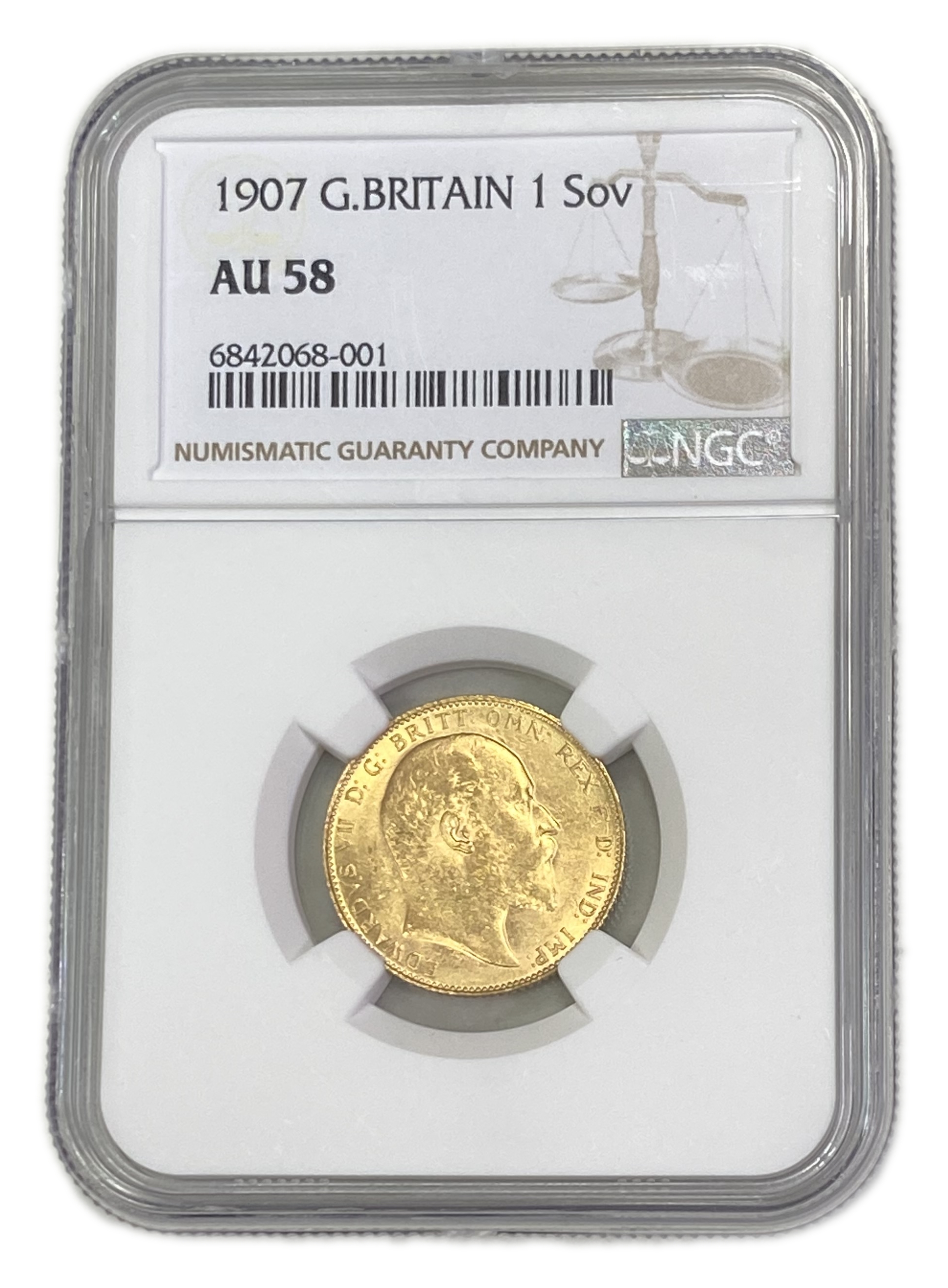England (Great Britain) – 1 Sovereign 1907 – Edward VII – NGC AU 58 - Gold 917, 7.988g - 1 0