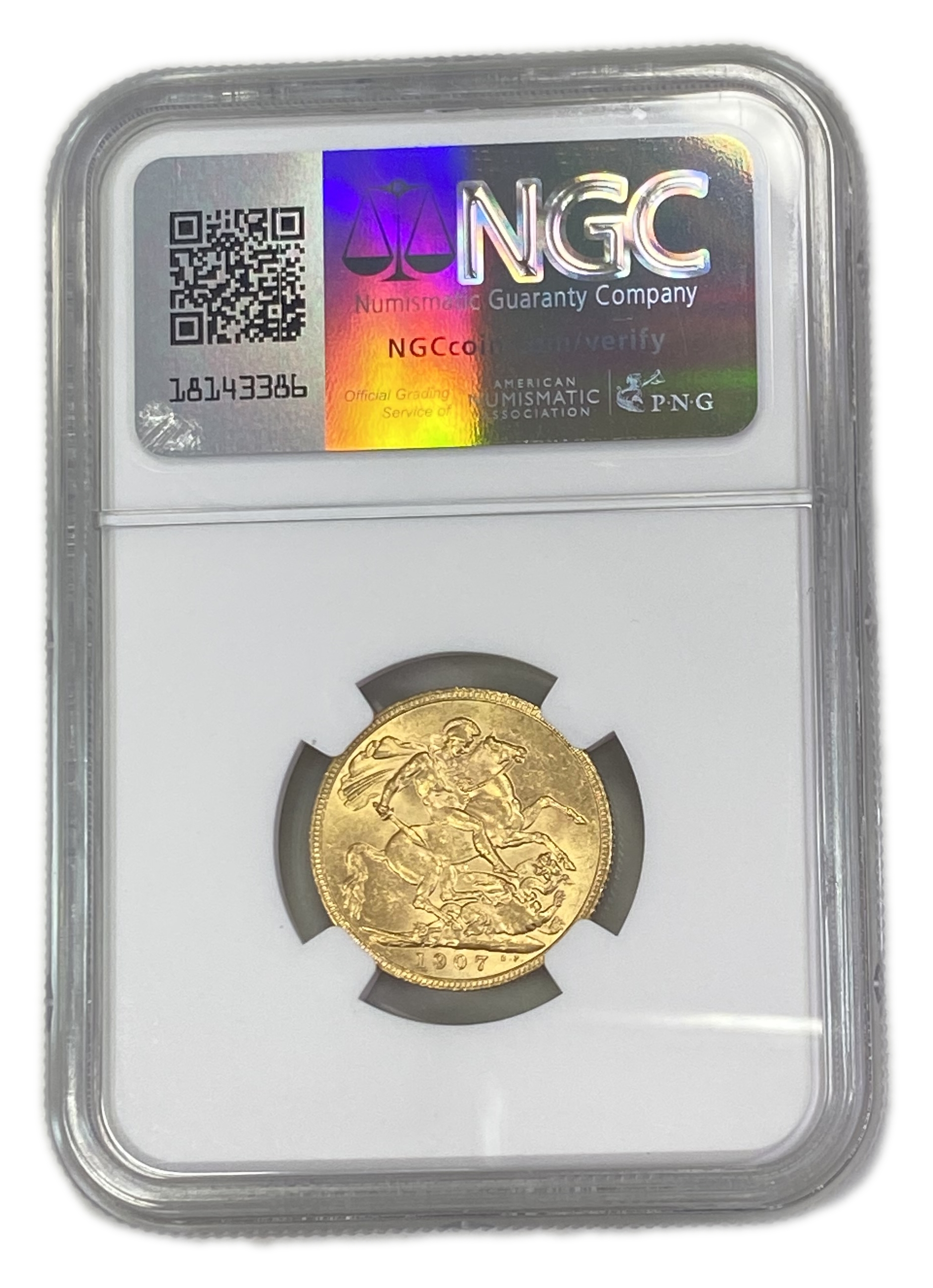 England (Great Britain) – 1 Sovereign 1907 – Edward VII – NGC AU 58 - Gold 917, 7.988g - 1 1