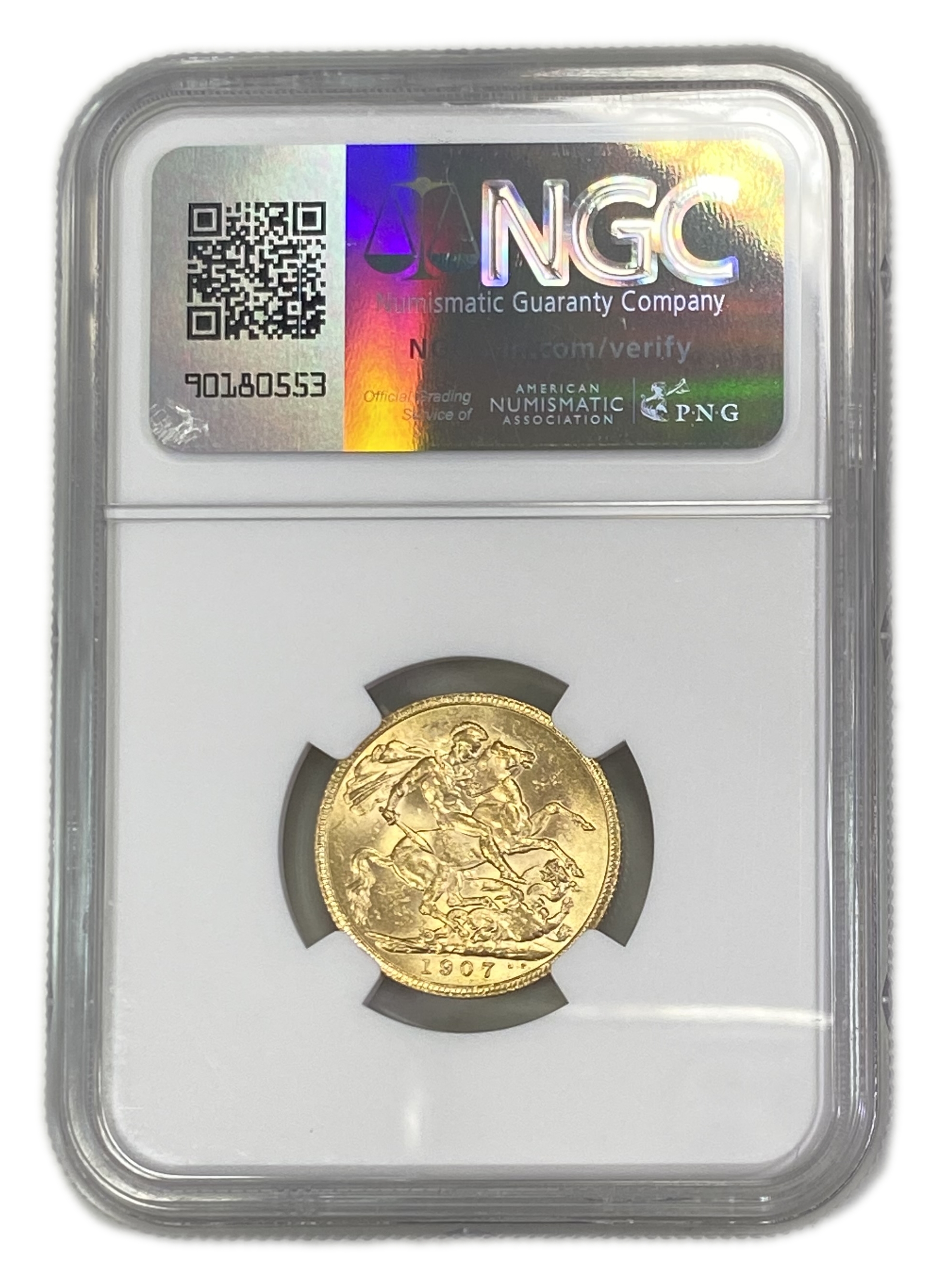 England (Great Britain) – 1 Sovereign 1907 – Edward VII – NGC AU 58 - Gold 917, 7.988g - 1 1