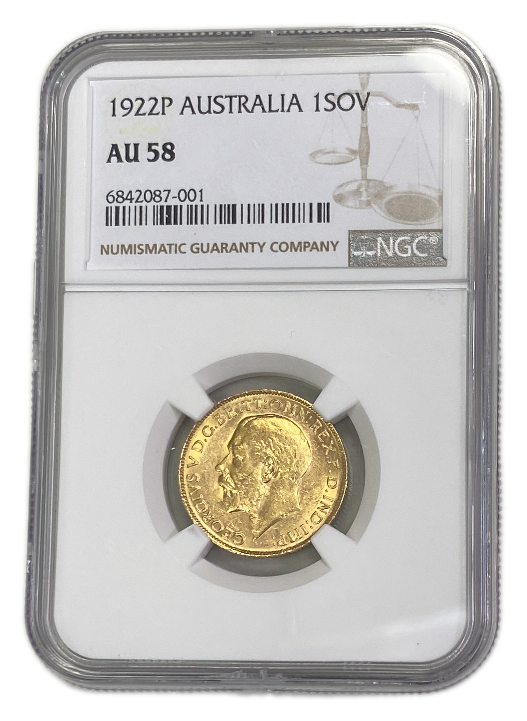 England (Great Britain) – Australia Perth – 1 Sovereign 1922 P – Edward VII – NGC AU 58 - Gold 917, 7.988g
... - 1 0