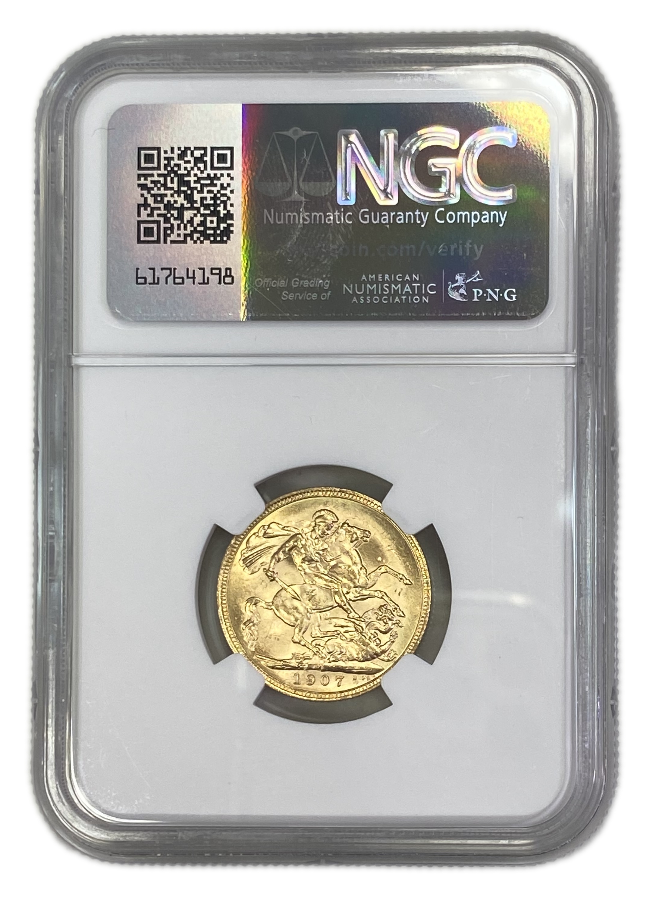 England (Great Britain) – Australia Melbourne – 1 Sovereign 1907 M – Edward VII – NGC MS 62 - Gold 917, 7.988g - 1 1