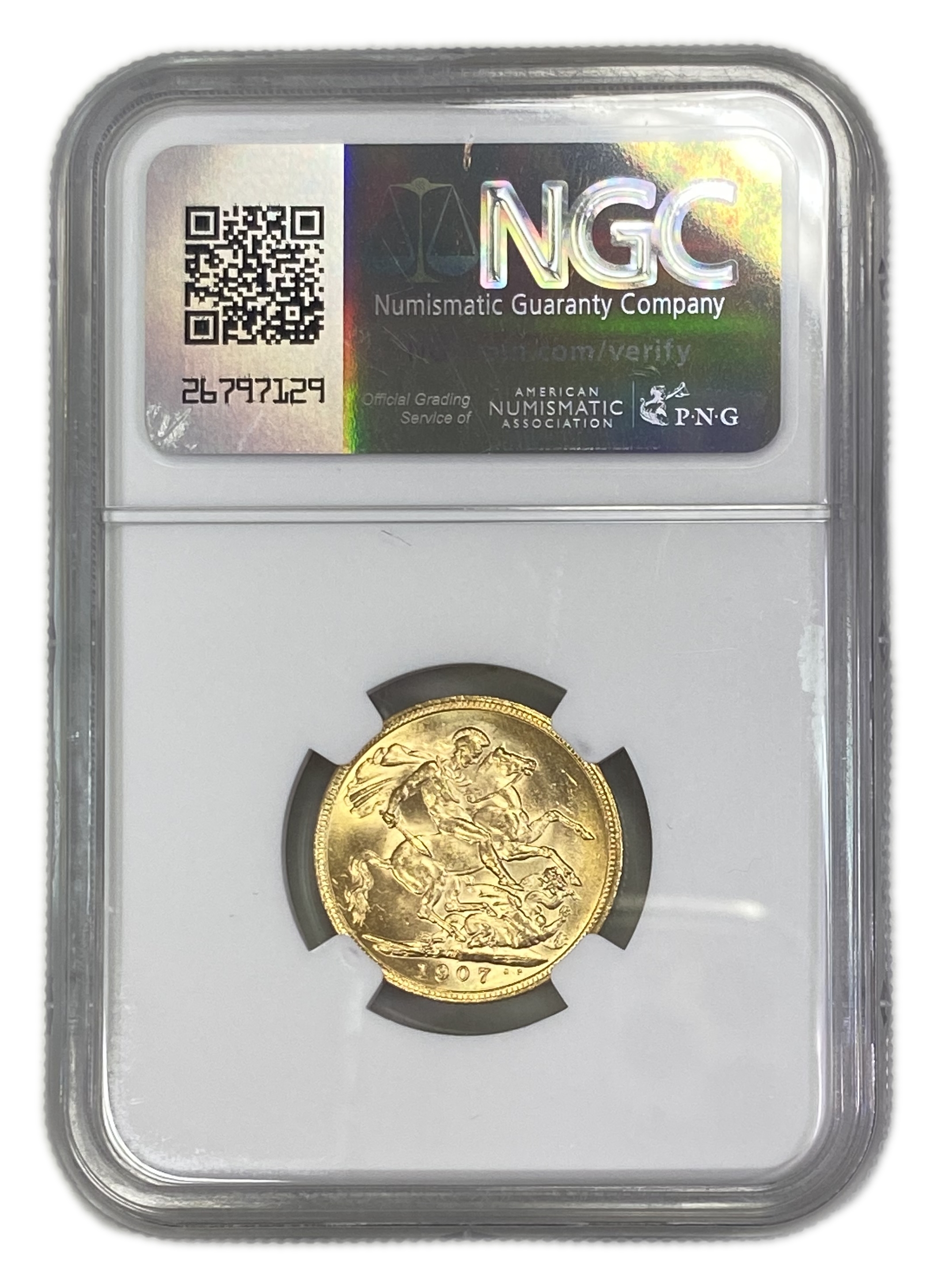 England (Great Britain) – Australia Melbourne – 1 Sovereign 1907 M – Edward VII – NGC MS 62 - Gold 917, 7.988g - 1 1