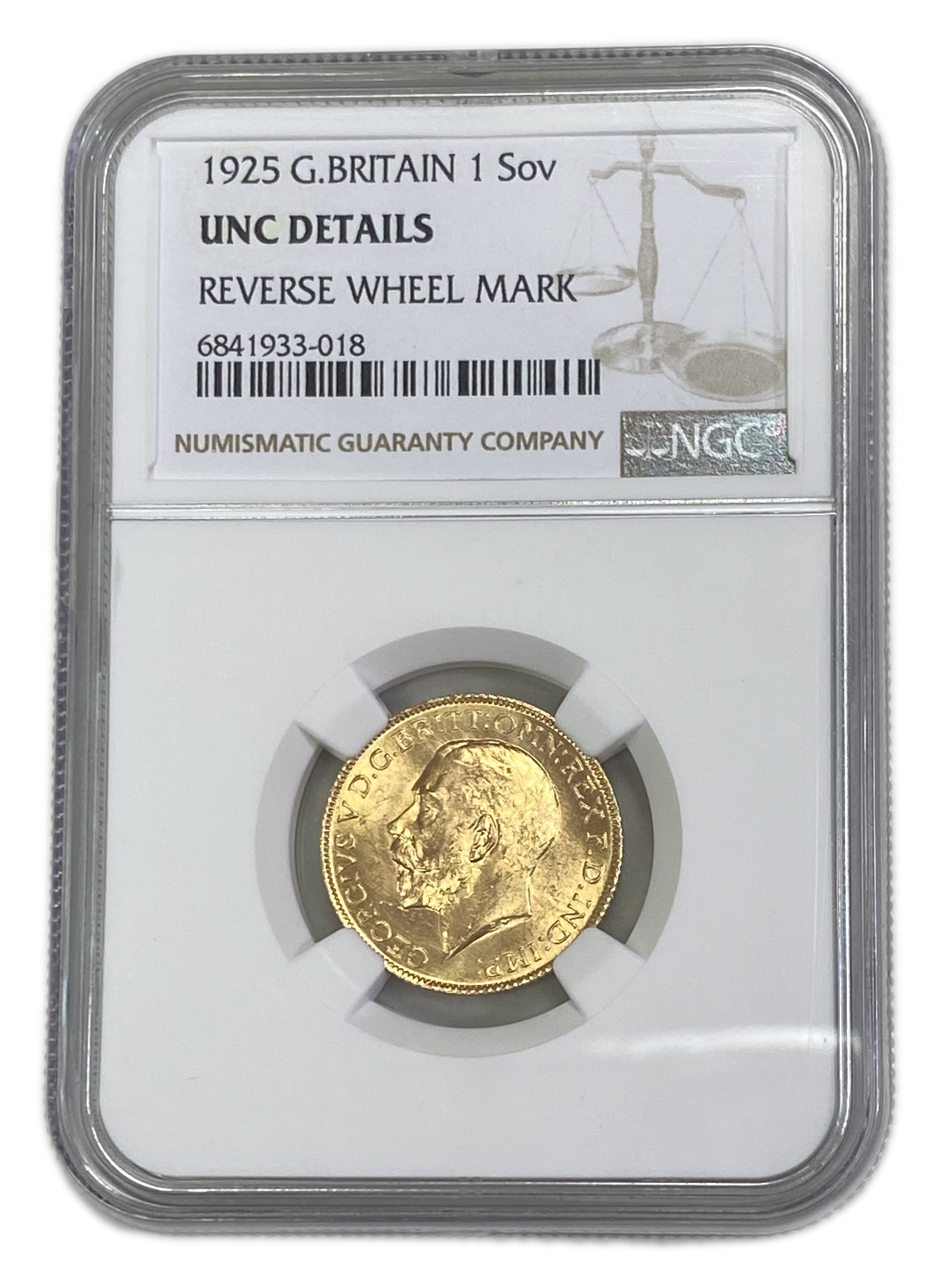 England (Great Britain) – 1 Sovereign 1925 – Edward VII – NGC UNC DETAILS - Gold 917, 7.988g
Only 10% fees ...