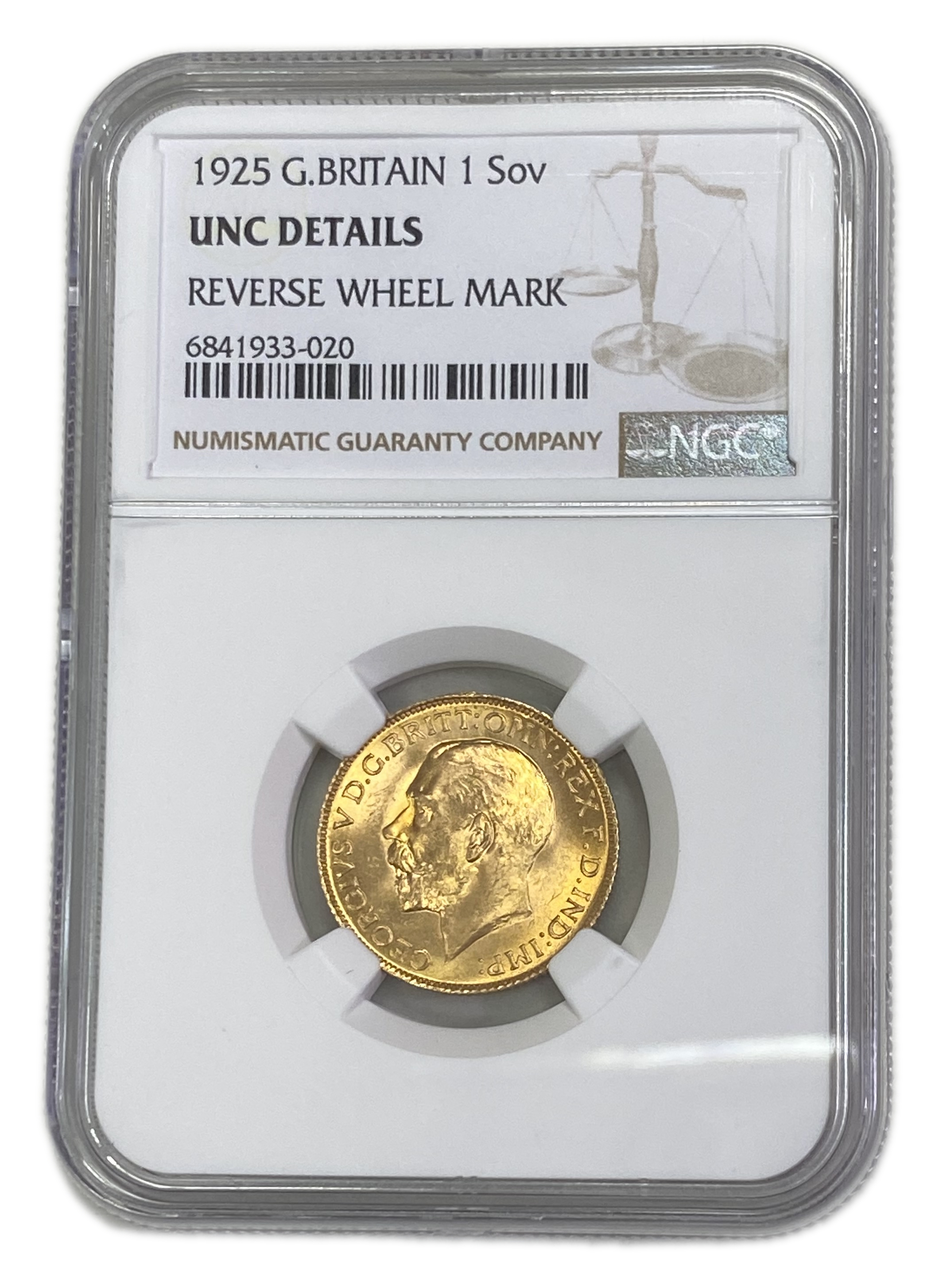 England (Great Britain) – 1 Sovereign 1925 – Edward VII – NGC UNC DETAILS - Gold 917, 7.988g
Only 10% fees ...