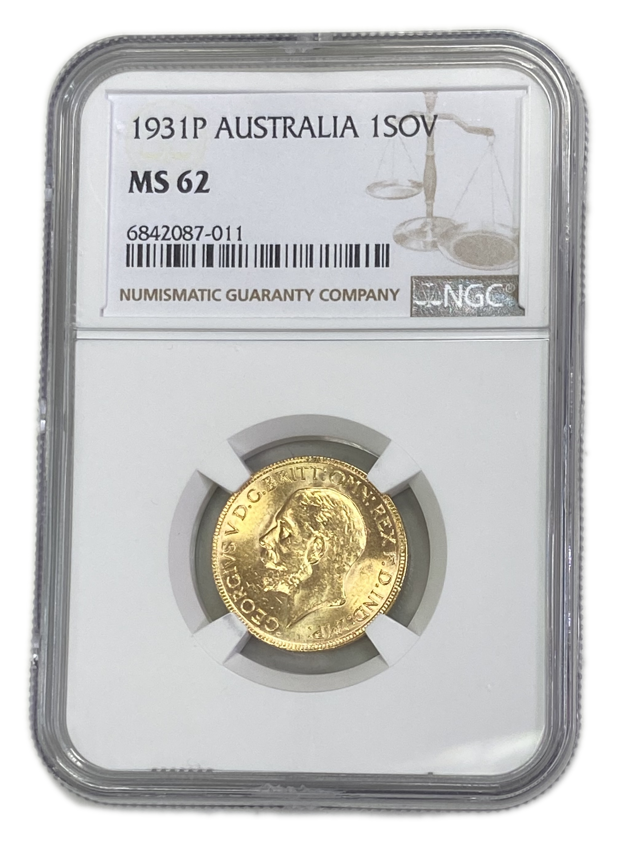 England (Great Britain) – Australia Perth – 1 Sovereign 1931 P – Edward VII – NGC MS 62 - Gold 917, 7.988g
... - 1 0