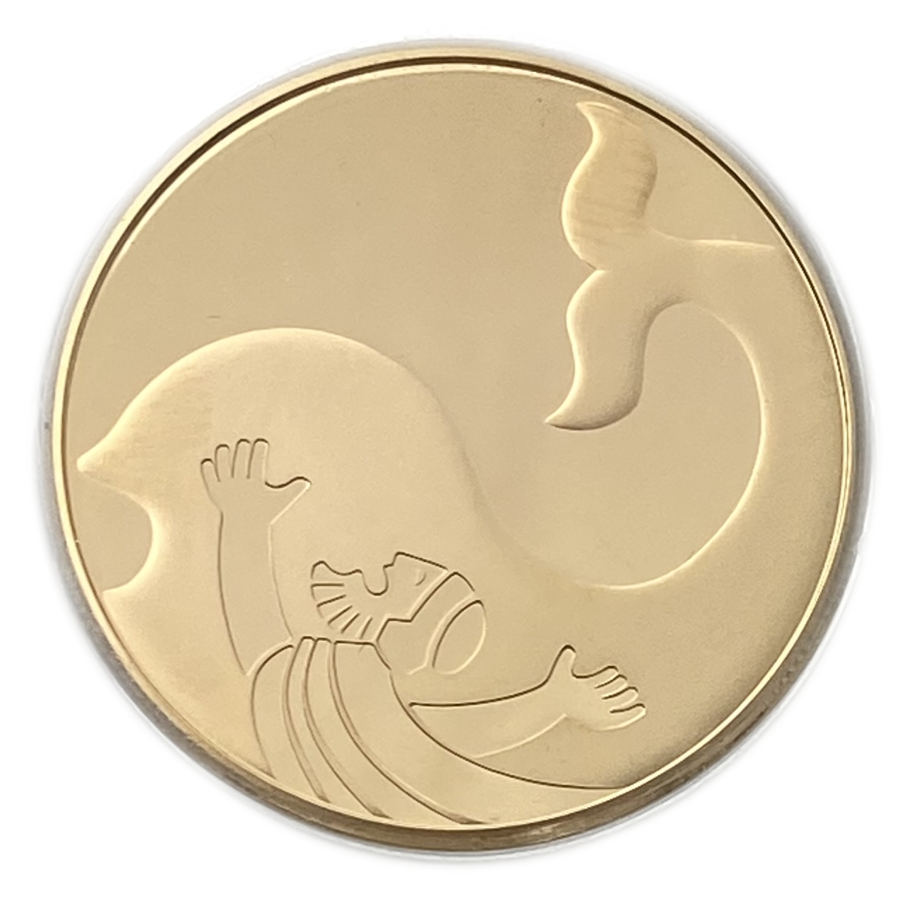 Israel - 10 Sheqalim 2010 - JONAH IN THE WHALE, 2010 - Gold 916, 16.96g, 30mm - 1 0