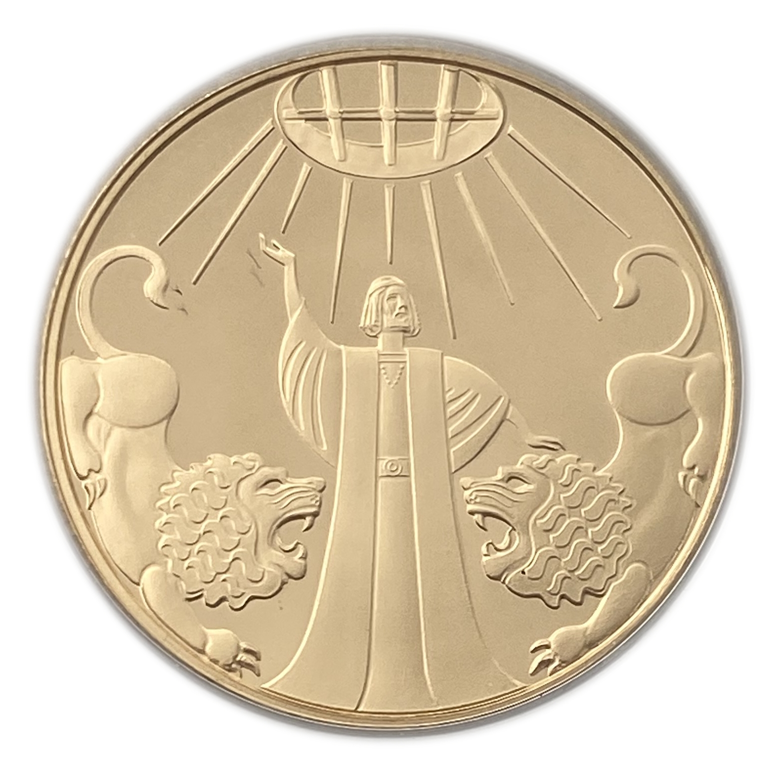 Israel - 10 Sheqalim 2012 - DANIEL IN THE DEN OF LIONS, 2012 - Gold 916, 16.96g, 30mm - 1 0