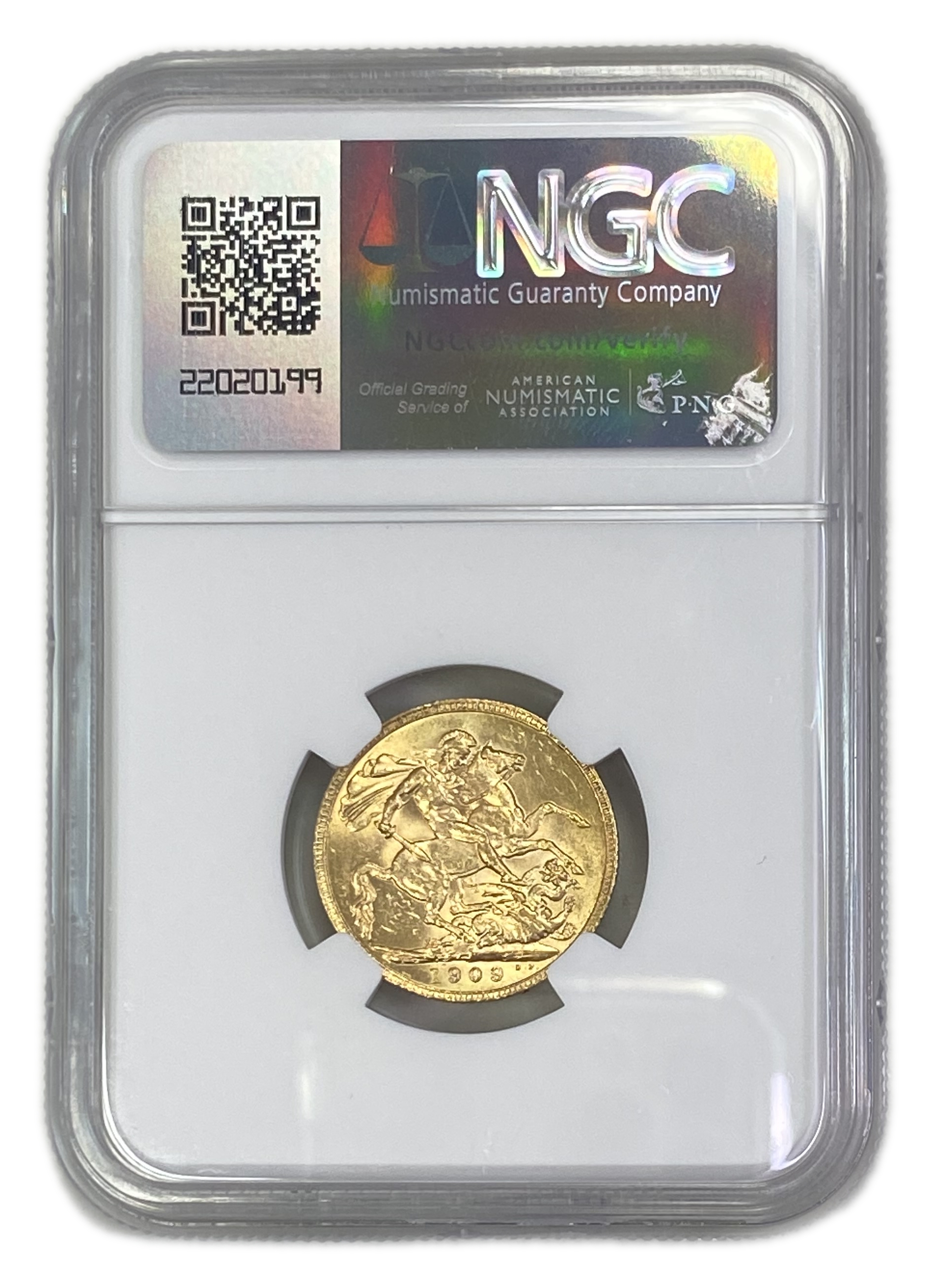 England (Great Britain) – 1 Sovereign 1909 – Edward VII – NGC AU 58 - Gold 917, 7.988g - 1 1