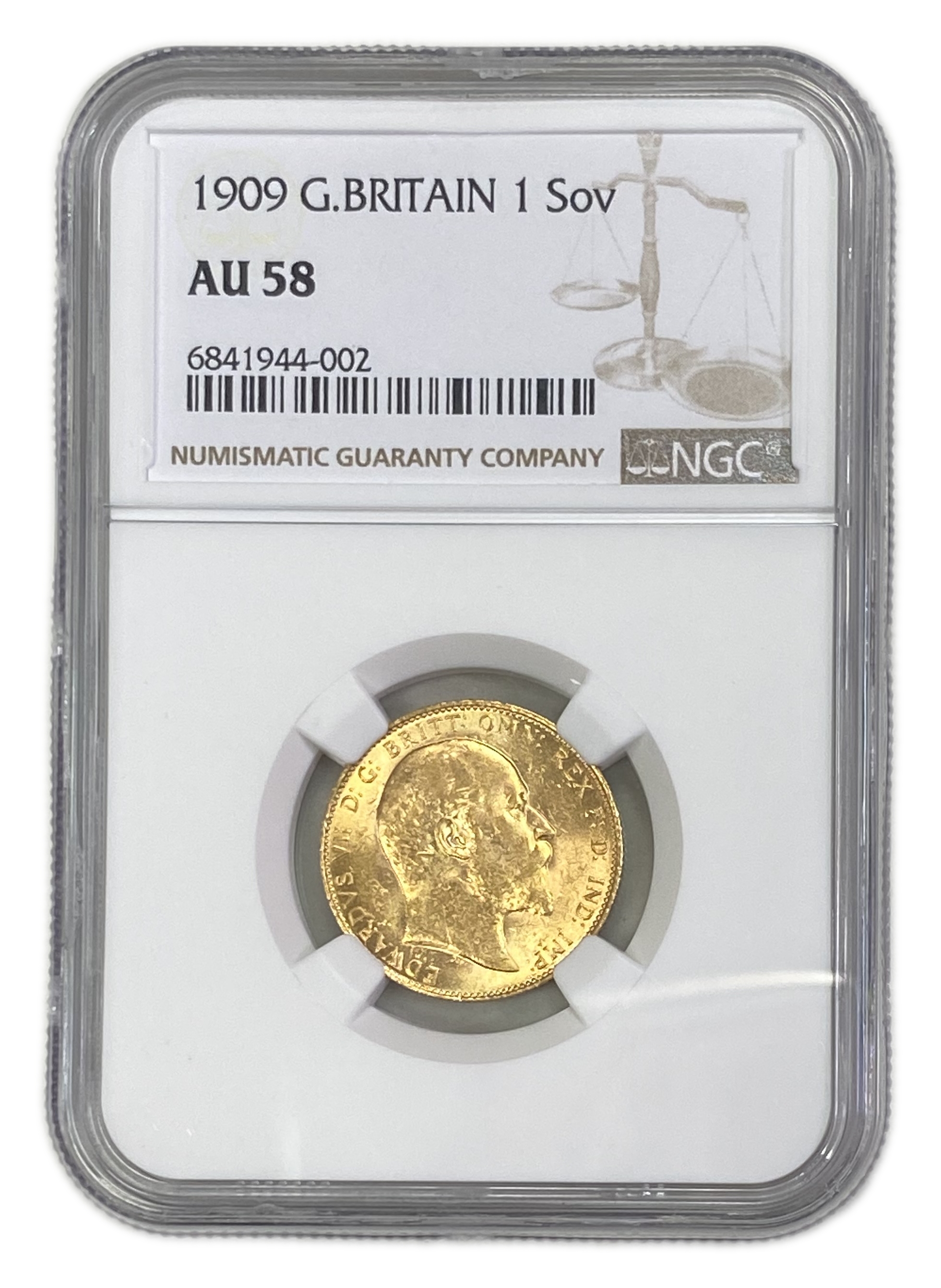 England (Great Britain) – 1 Sovereign 1909 – Edward VII – NGC MS 61 - Gold 917, 7.988g