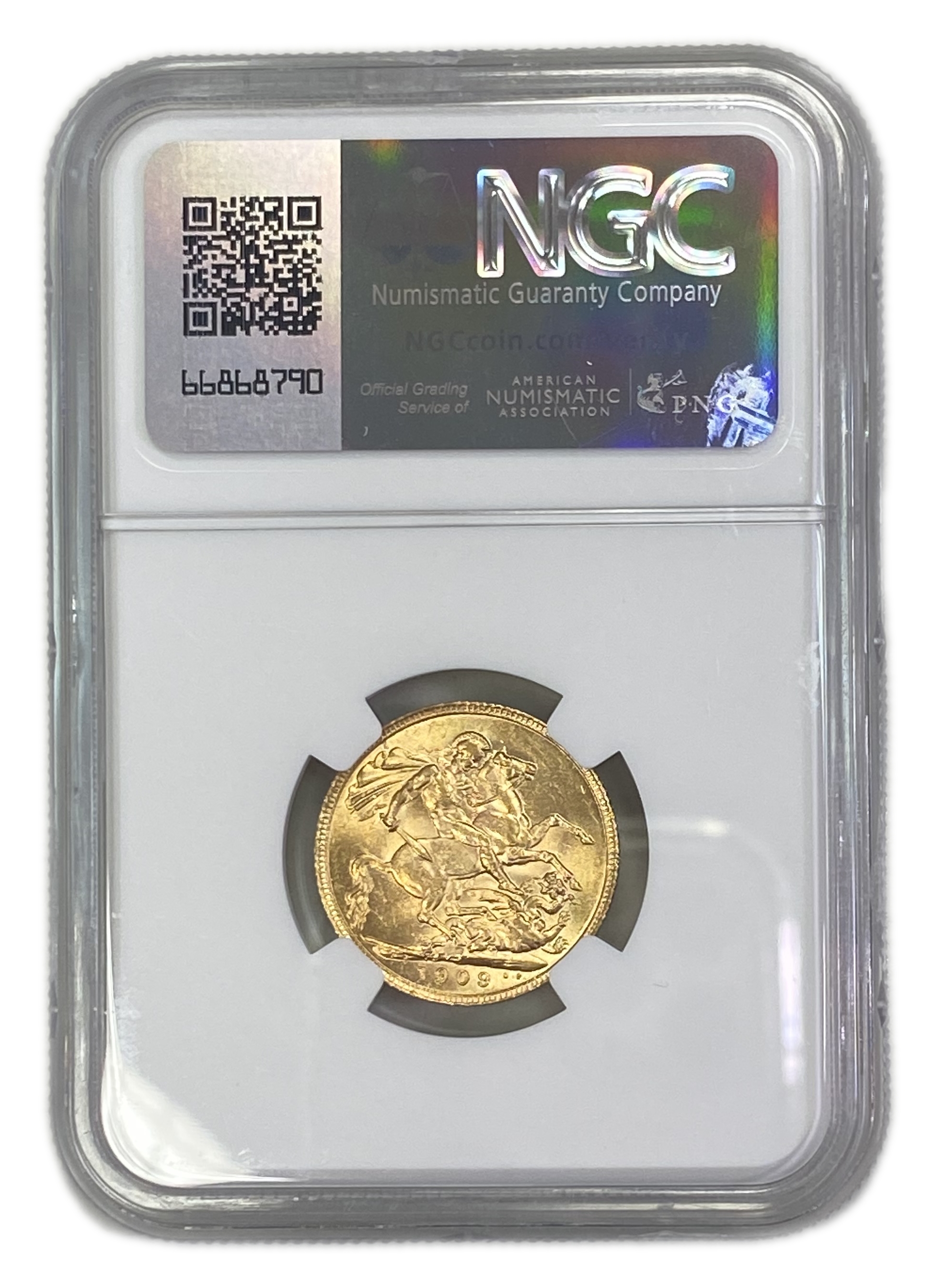 England (Great Britain) – 1 Sovereign 1909 – Edward VII – NGC MS 61 - Gold 917, 7.988g - 1 1