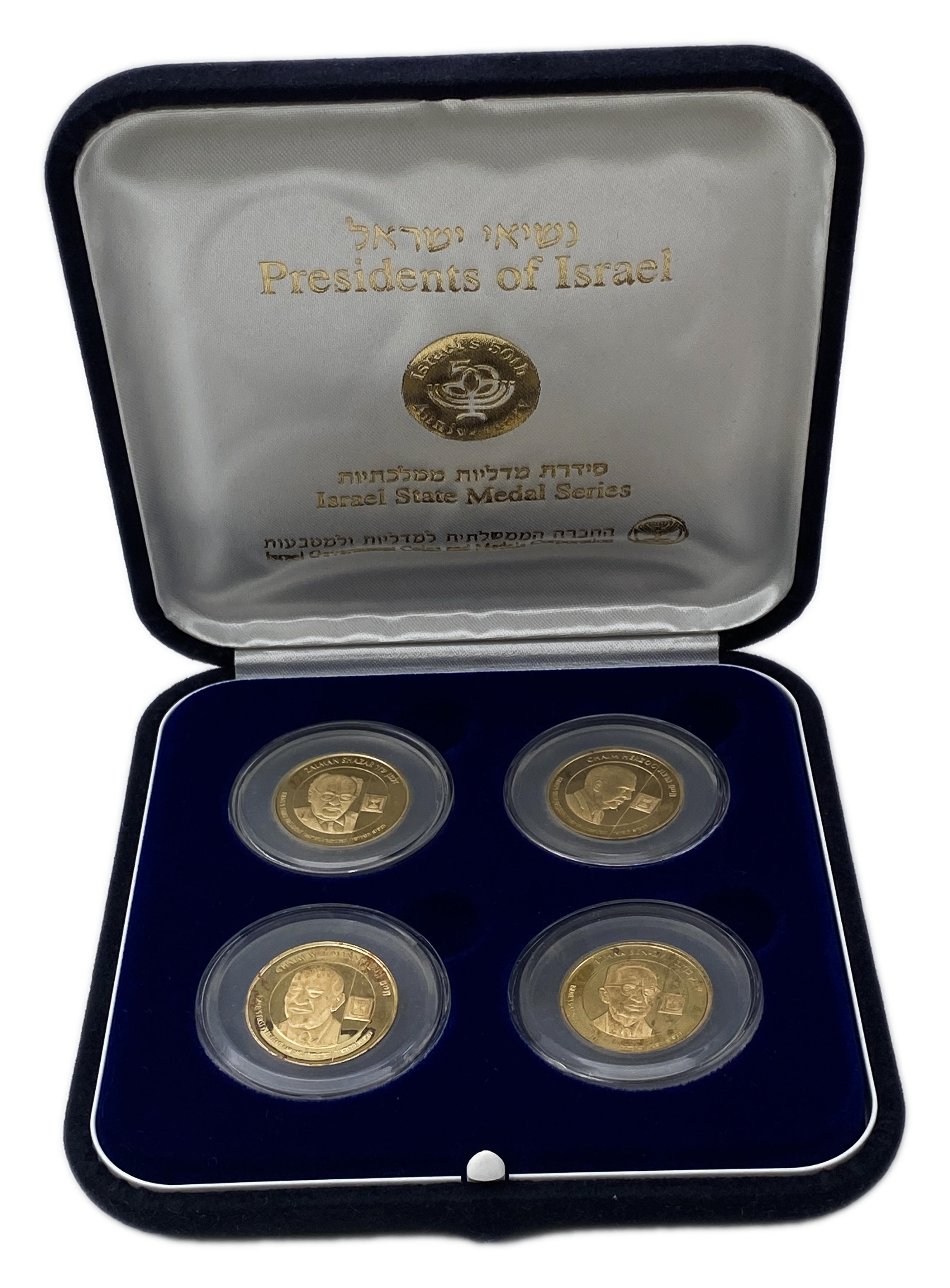 Israel - Presidents of Israel - 4 Gold Medals - Gold 750, 41.44g (Total), 24mm - 1 0