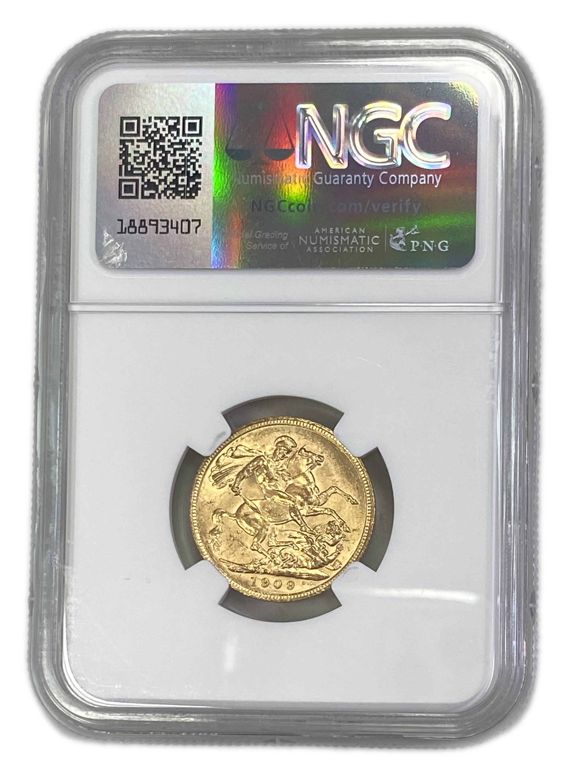 England (Great Britain) – Australia Melbourne – 1 Sovereign 1909 M – Edward VII – NGC MS 62 - Gold 917, 7.988g - 1 1