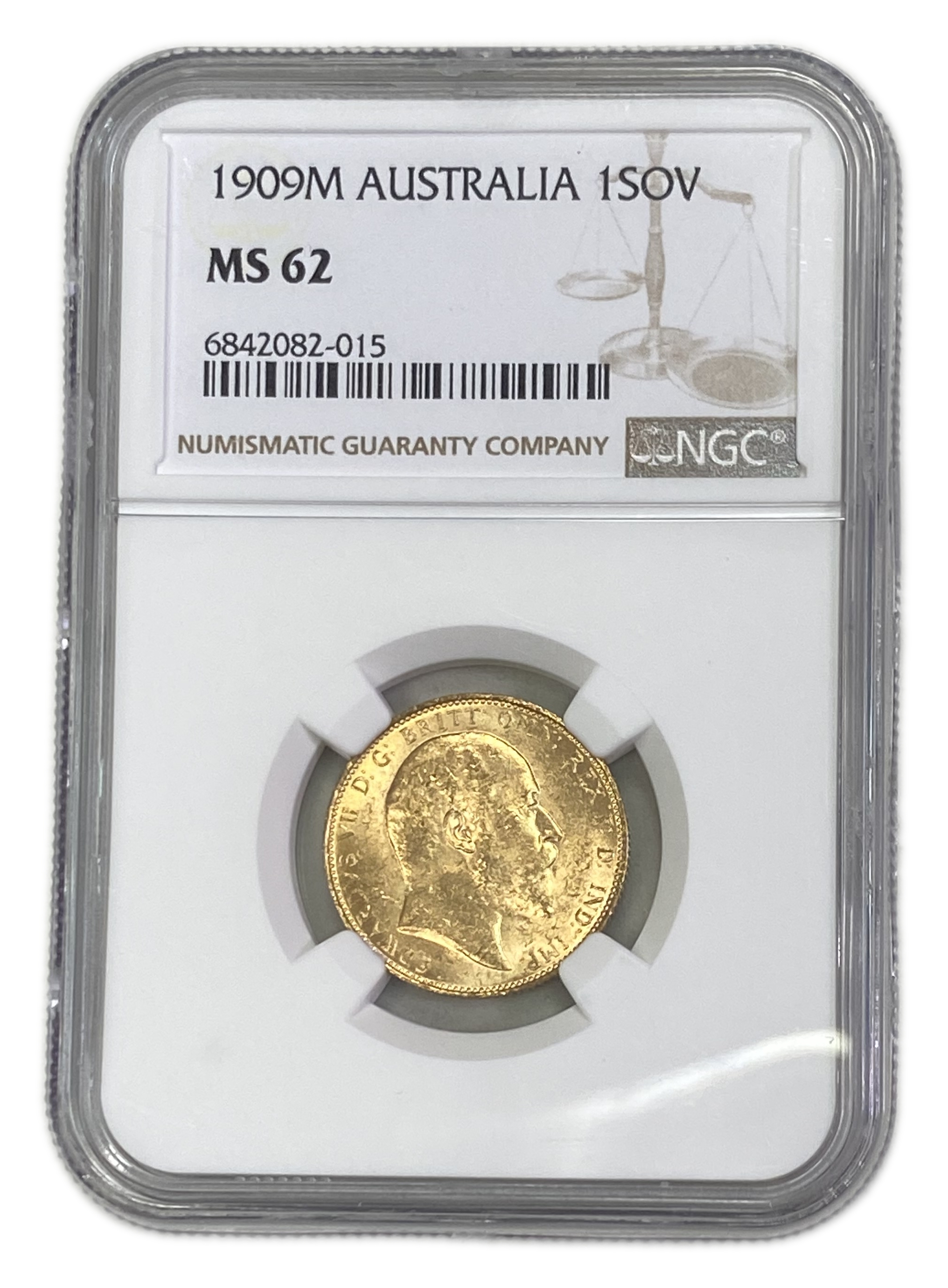England (Great Britain) – Australia Melbourne – 1 Sovereign 1909 M – Edward VII – NGC MS 62 - Gold 917, 7.988g - 1 0