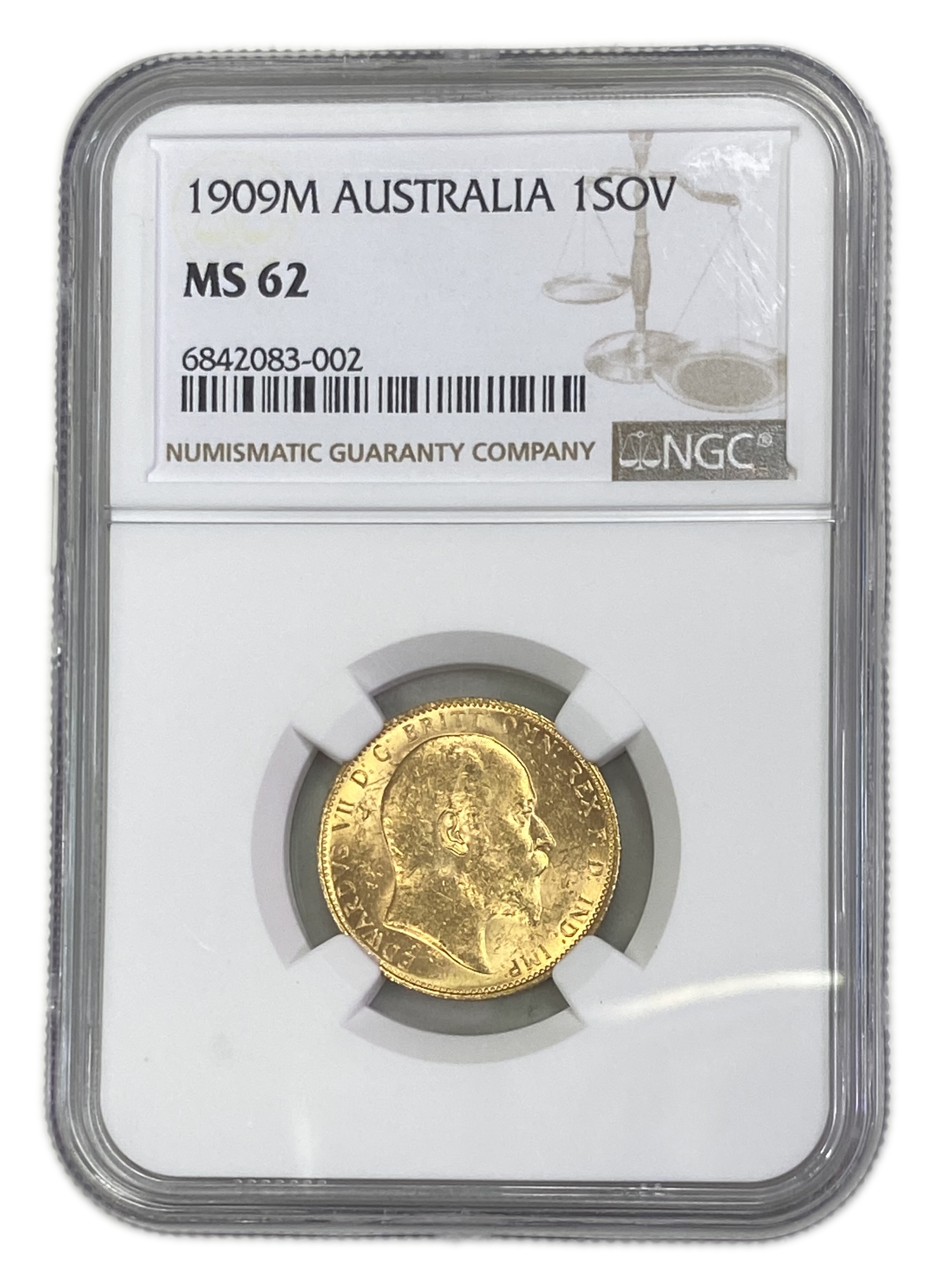 England (Great Britain) – Australia Melbourne – 1 Sovereign 1909 M – Edward VII – NGC MS 62 - Gold 917, 7.988g - 1 0