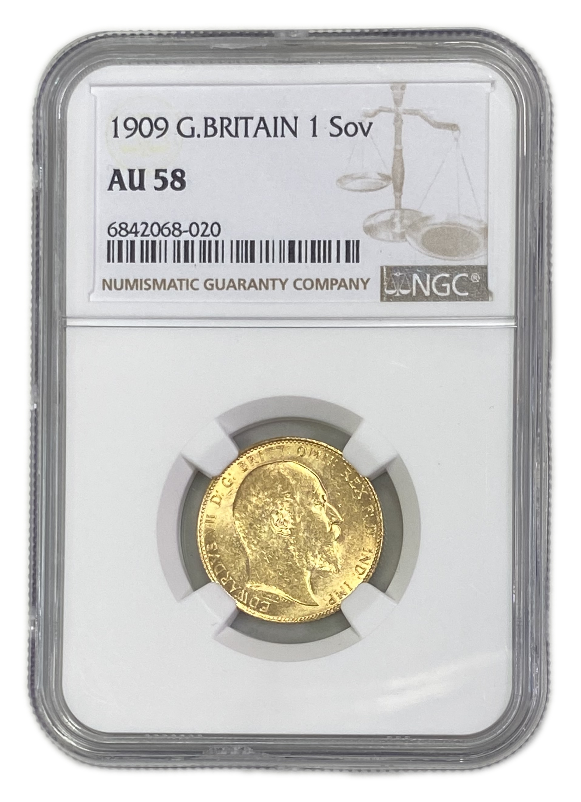 England (Great Britain) – 1 Sovereign 1909 – Edward VII – NGC MS 61 - Gold 917, 7.988g
