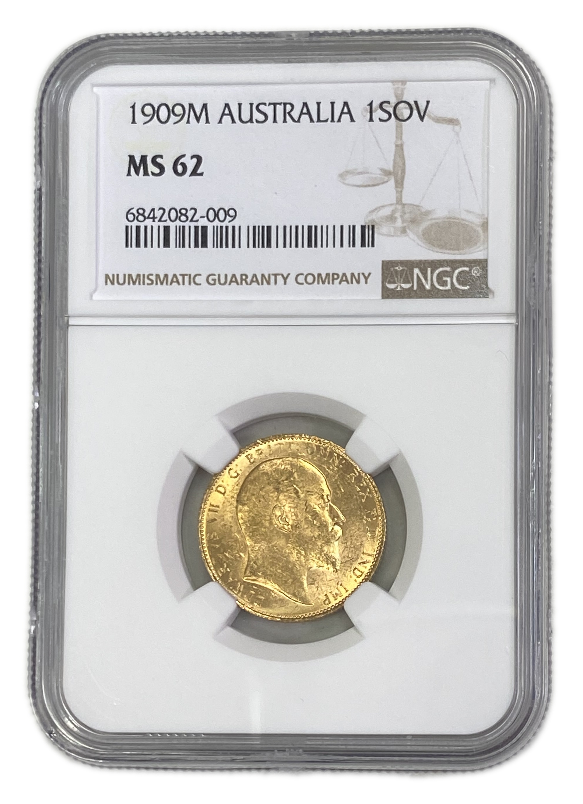 England (Great Britain) – Australia Melbourne – 1 Sovereign 1909 M – Edward VII – NGC MS 62 - Gold 917, 7.988g - 1 0