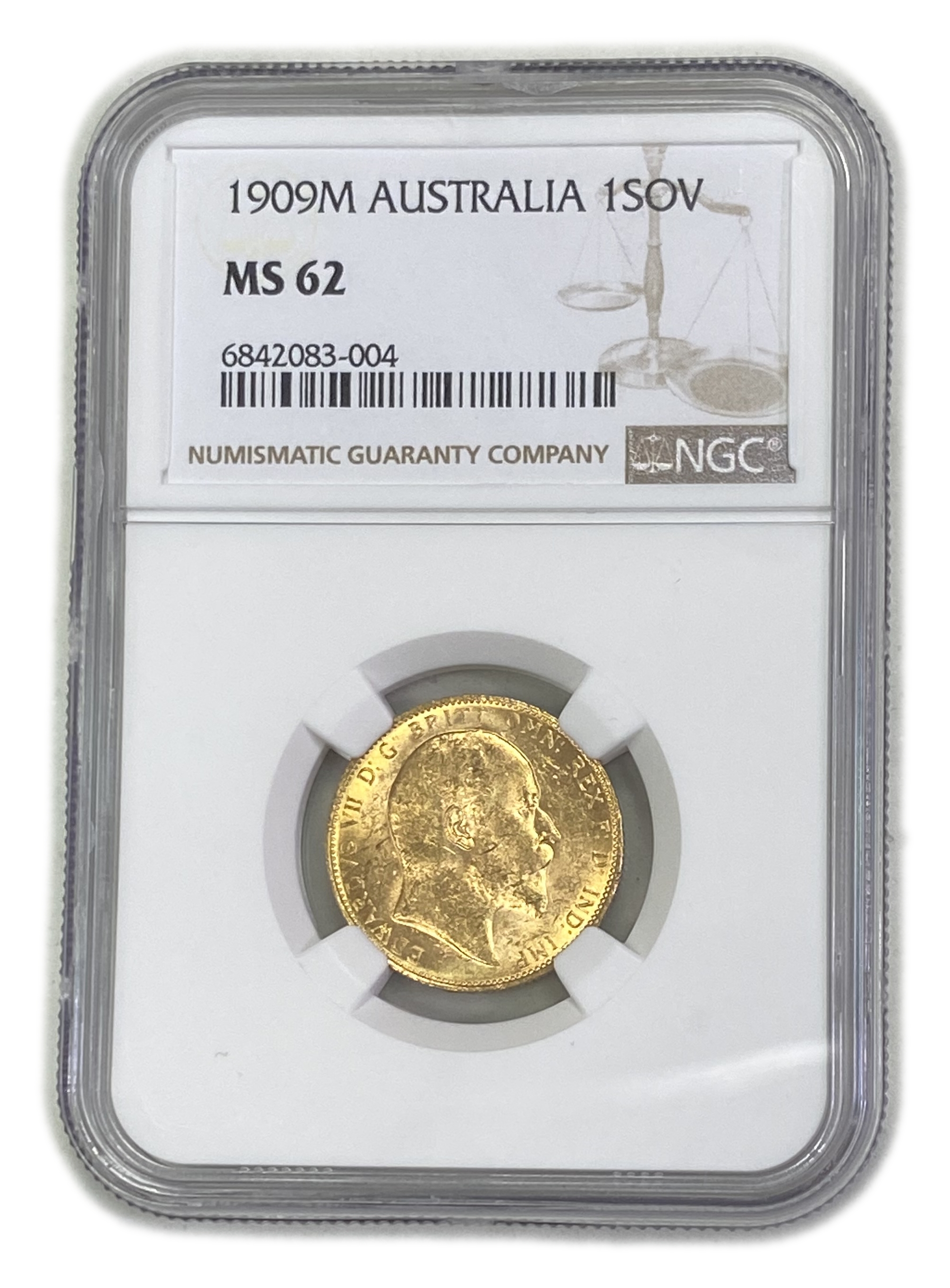 England (Great Britain) – Australia Melbourne – 1 Sovereign 1909 M – Edward VII – NGC MS 62 - Gold 917, 7.988g - 1 0