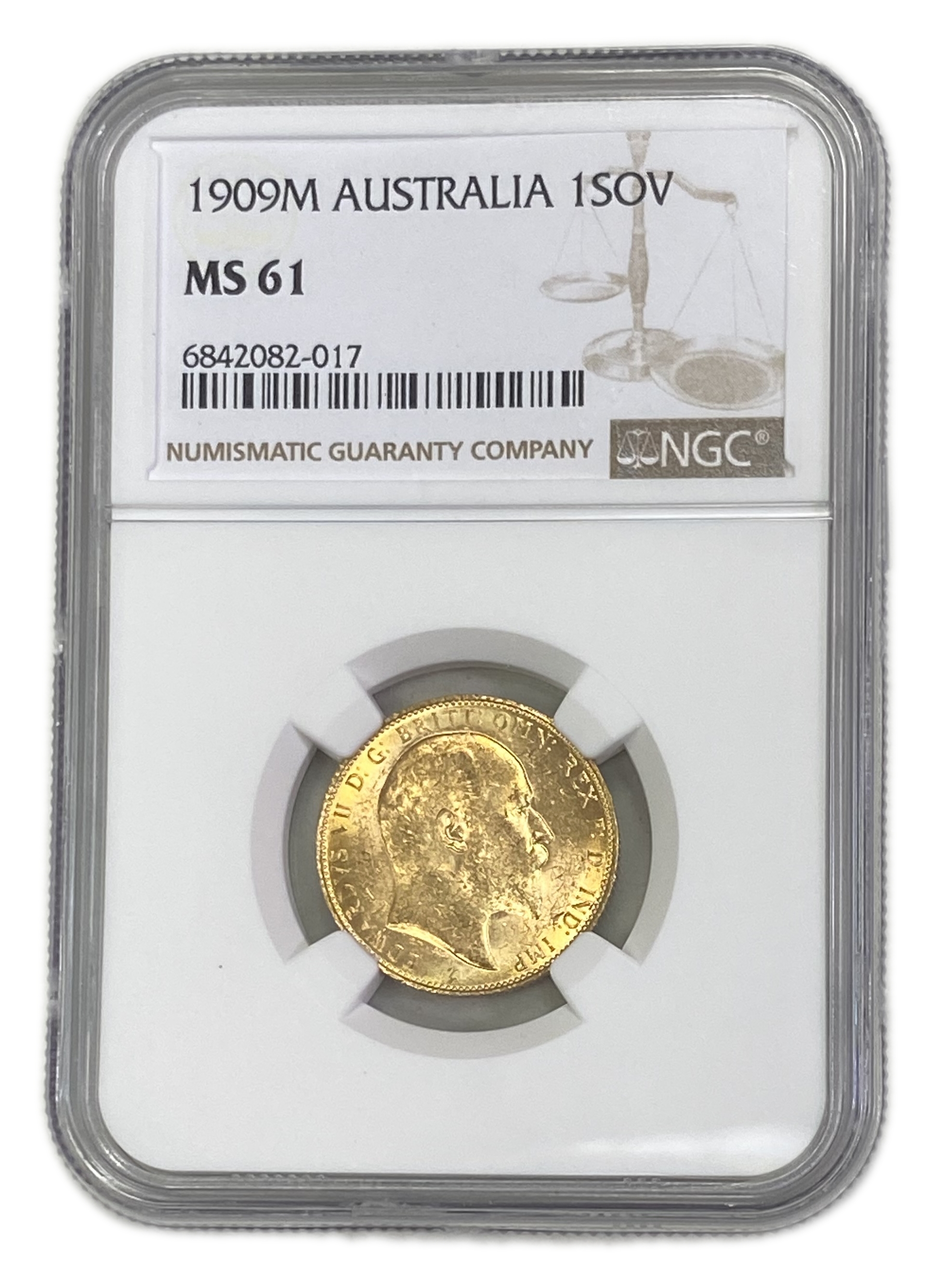 England (Great Britain) – Australia Melbourne – 1 Sovereign 1909 M – Edward VII – NGC MS 61 - Gold 917, 7.988g - 1 0