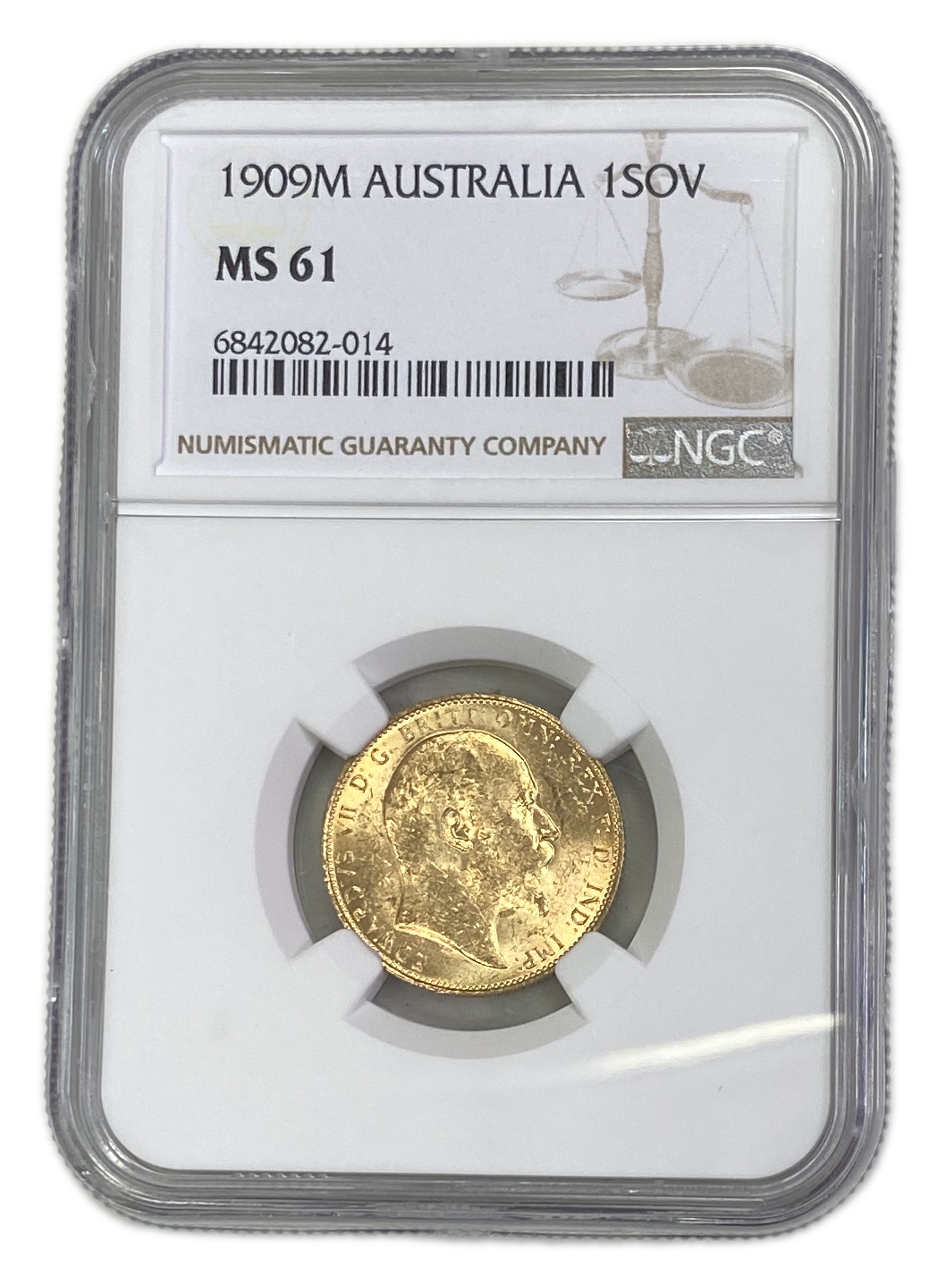 England (Great Britain) – Australia Melbourne – 1 Sovereign 1909 M – Edward VII – NGC MS 61 - Gold 917, 7.988g - 1 0