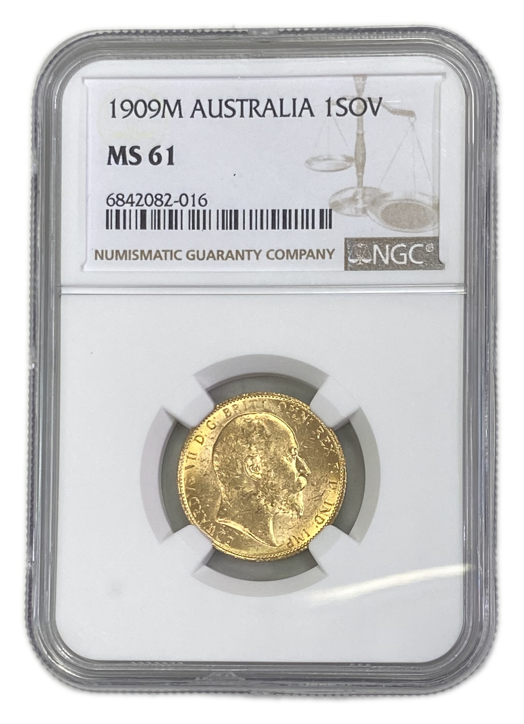 England (Great Britain) – Australia Melbourne – 1 Sovereign 1909 M – Edward VII – NGC MS 61 - Gold 917, 7.988g - 1 0