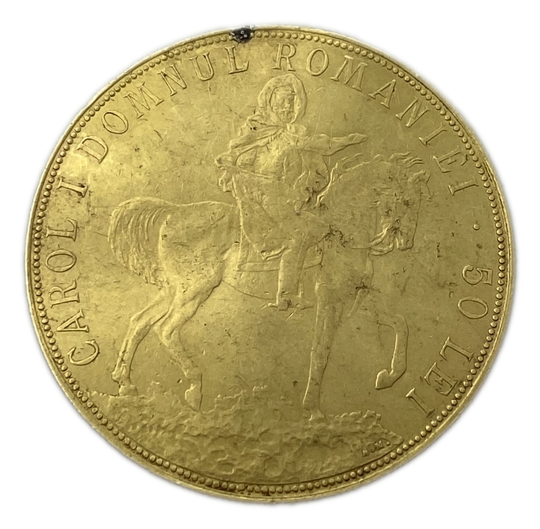 Romania - 50 Lei 1906 - Carol I Reign of Carol I - Rare - Gold 900, 16.1g, 35mm - 1 1