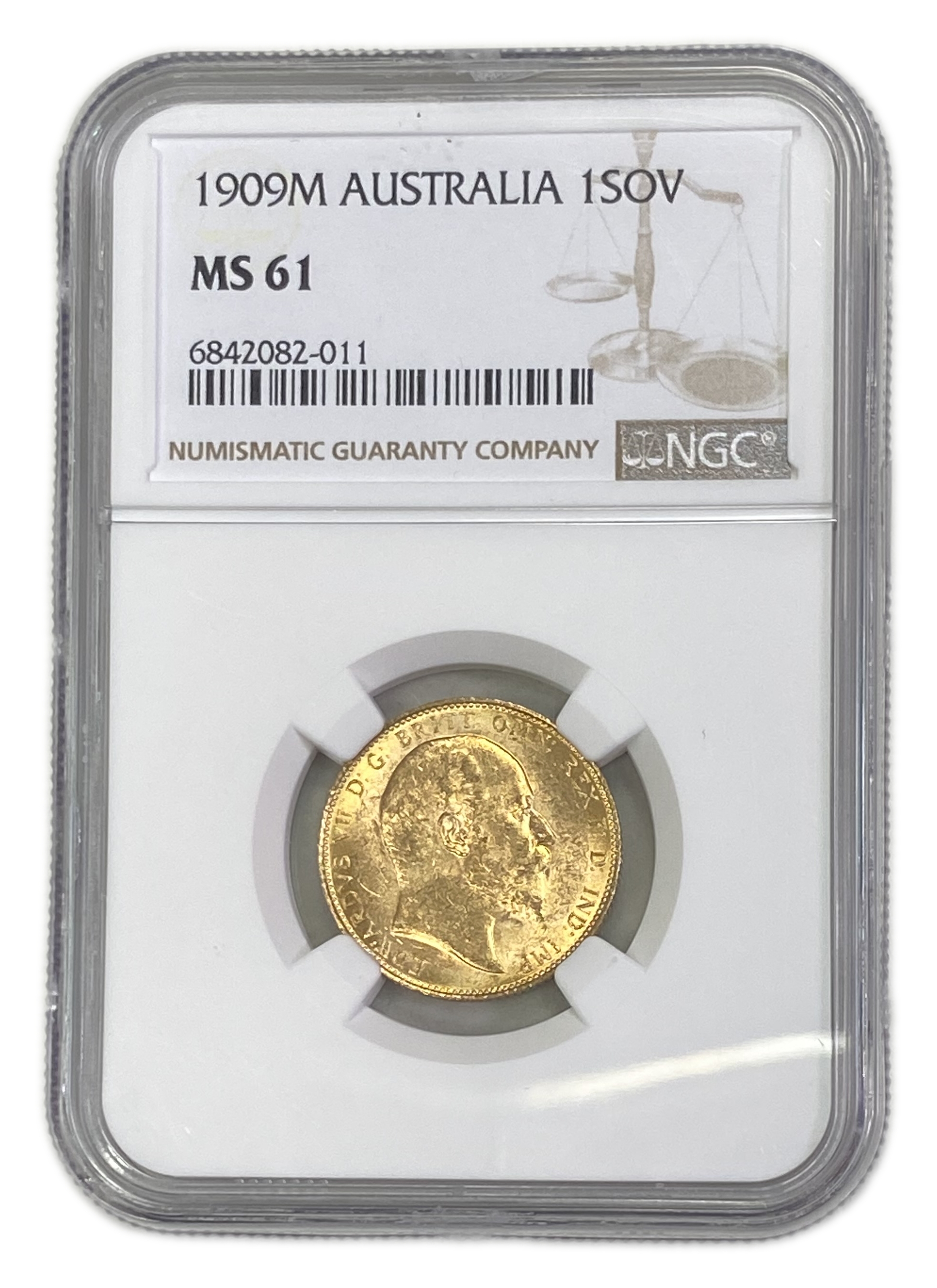England (Great Britain) – Australia Melbourne – 1 Sovereign 1909 M – Edward VII – NGC MS 61 - Gold 917, 7.988g - 1 0