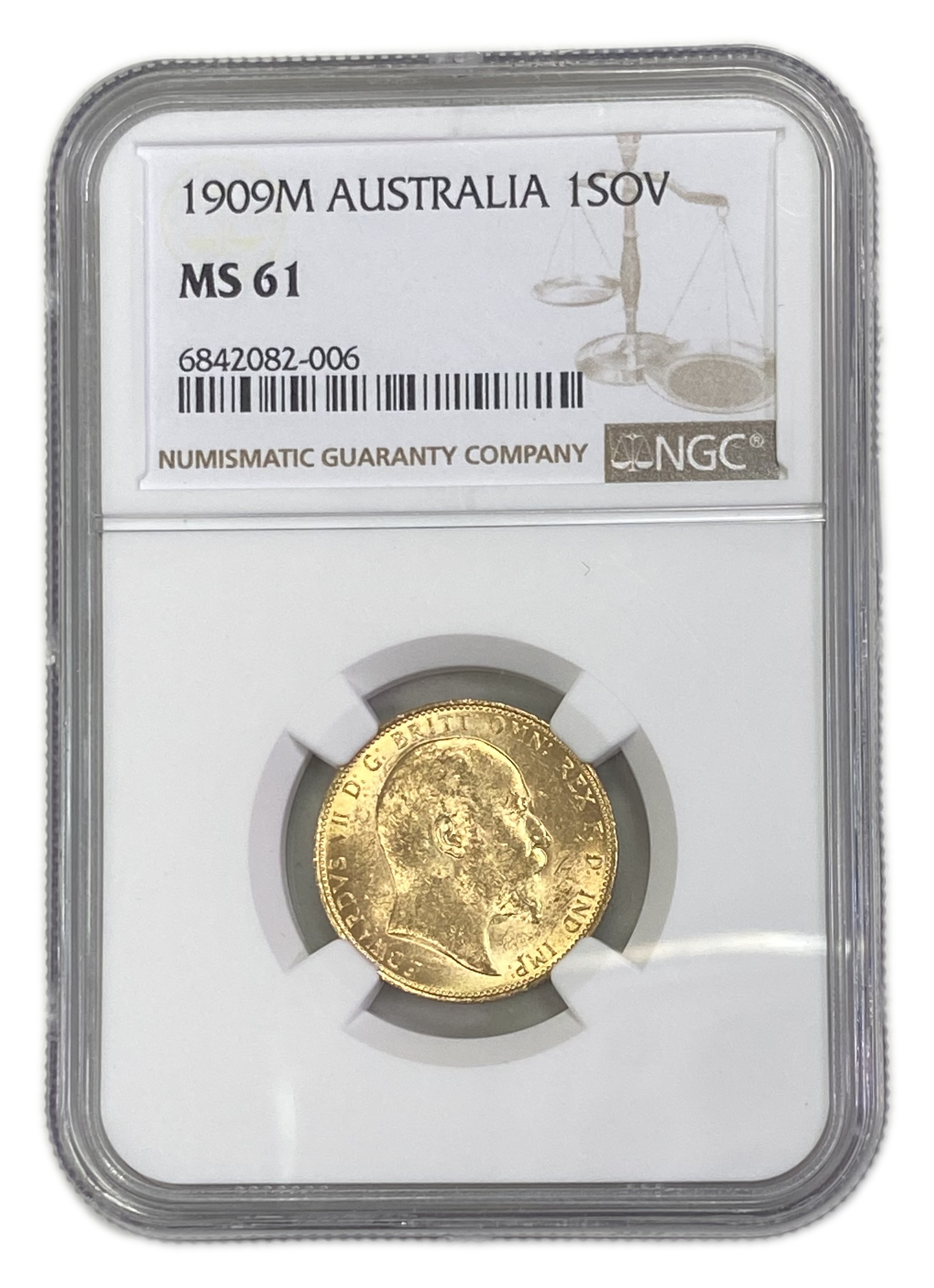 England (Great Britain) – Australia Melbourne – 1 Sovereign 1909 M – Edward VII – NGC MS 61 - Gold 917, 7.988g - 1 0
