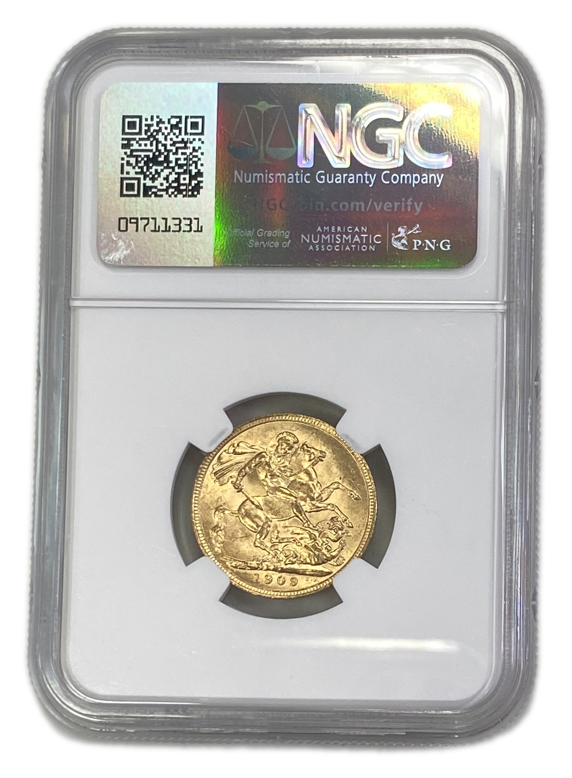 England (Great Britain) – Australia Melbourne – 1 Sovereign 1909 M – Edward VII – NGC MS 61 - Gold 917, 7.988g - 1 1