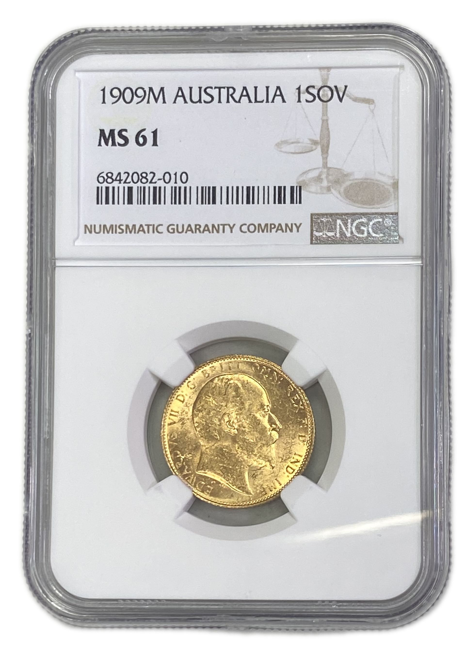 England (Great Britain) – Australia Melbourne – 1 Sovereign 1909 M – Edward VII – NGC MS 61 - Gold 917, 7.988g - 1 0