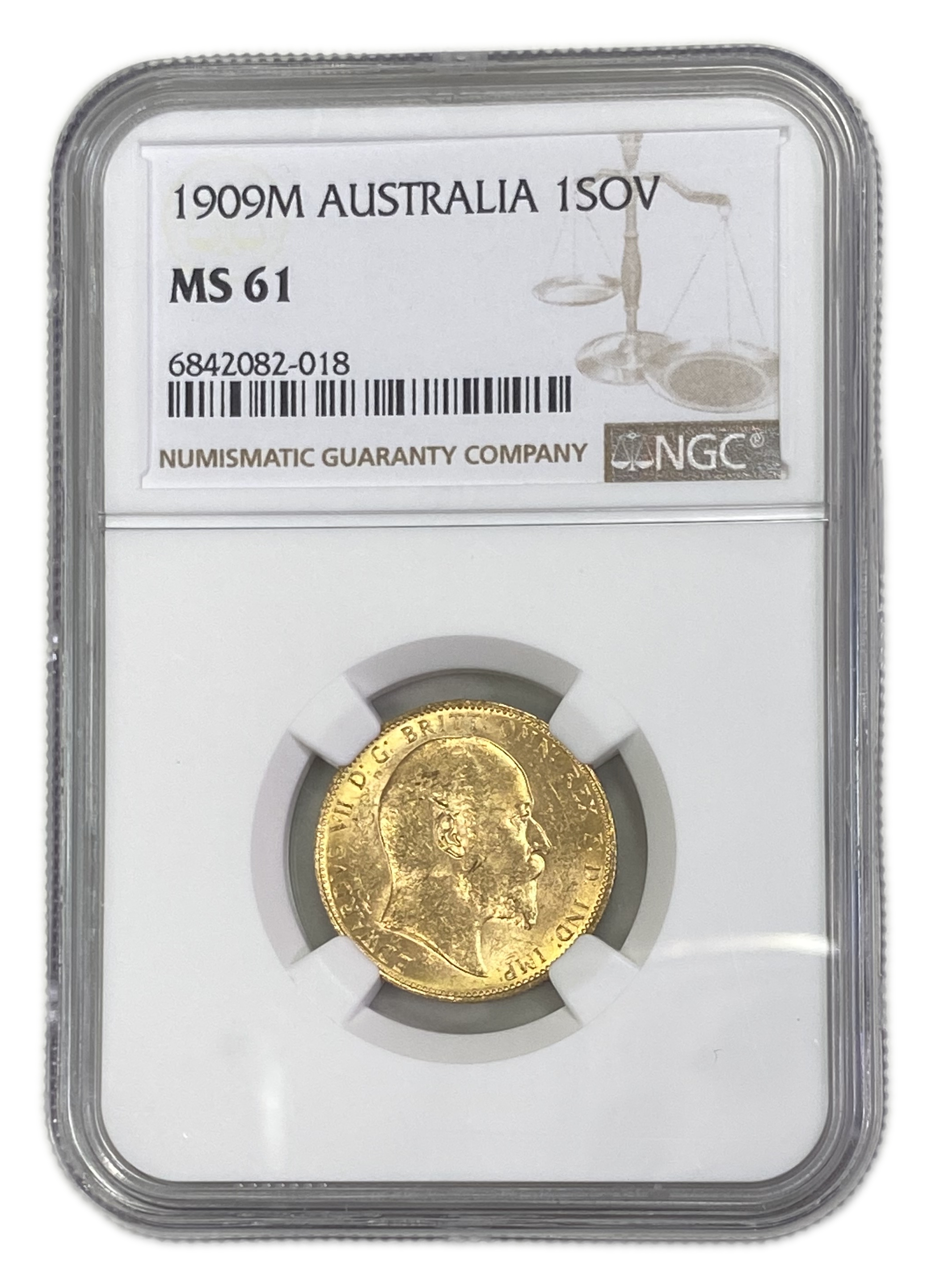 England (Great Britain) – Australia Melbourne – 1 Sovereign 1909 M – Edward VII – NGC MS 61 - Gold 917, 7.988g - 1 0