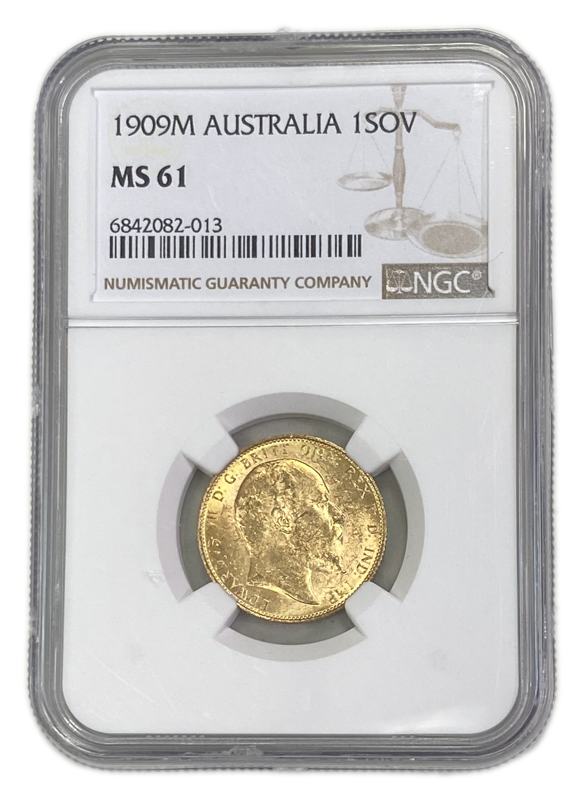 England (Great Britain) – Australia Melbourne – 1 Sovereign 1909 M – Edward VII – NGC MS 61 - Gold 917, 7.988g - 1 0