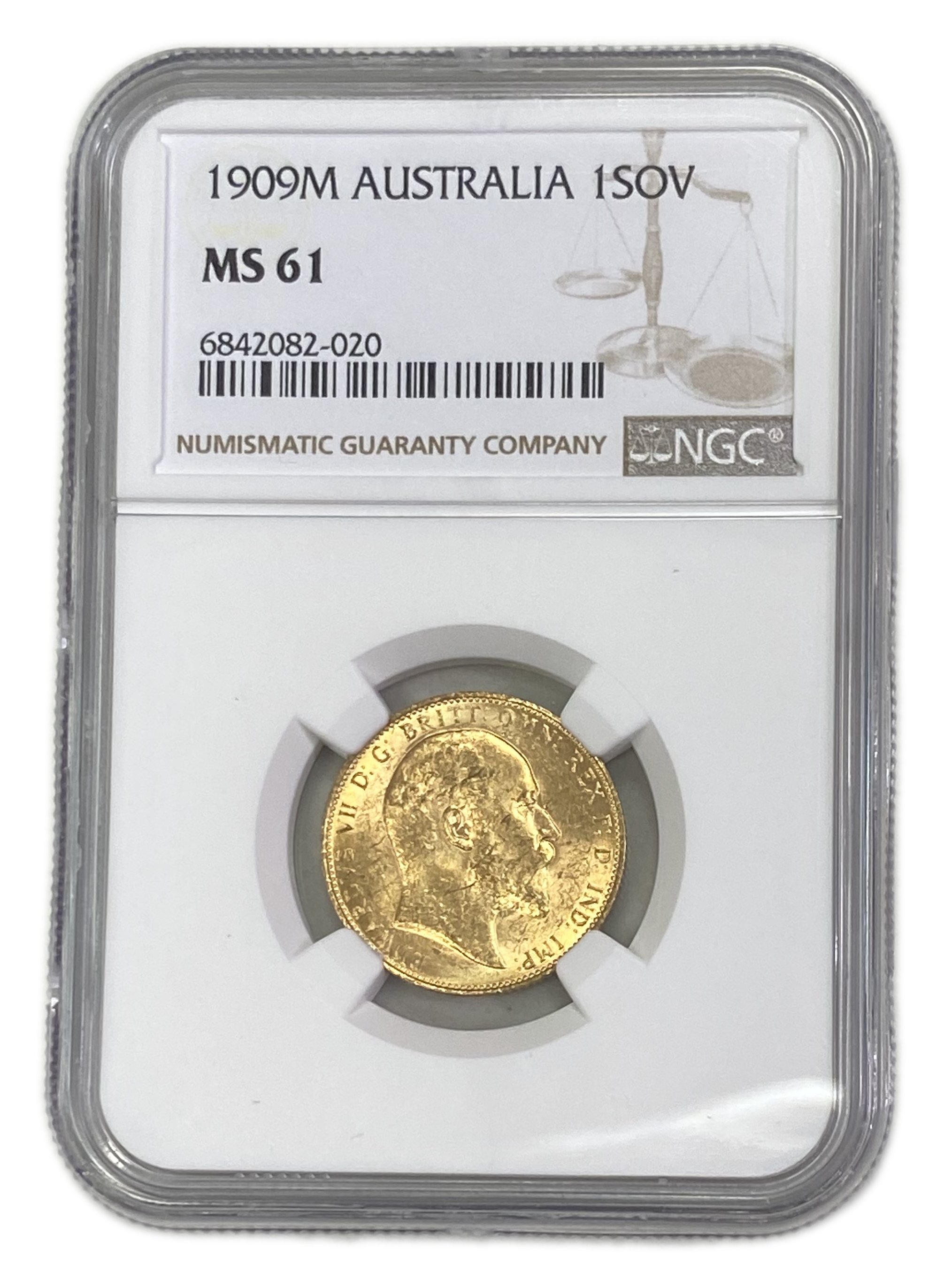 England (Great Britain) – Australia Melbourne – 1 Sovereign 1909 M – Edward VII – NGC MS 61 - Gold 917, 7.988g - 1 0