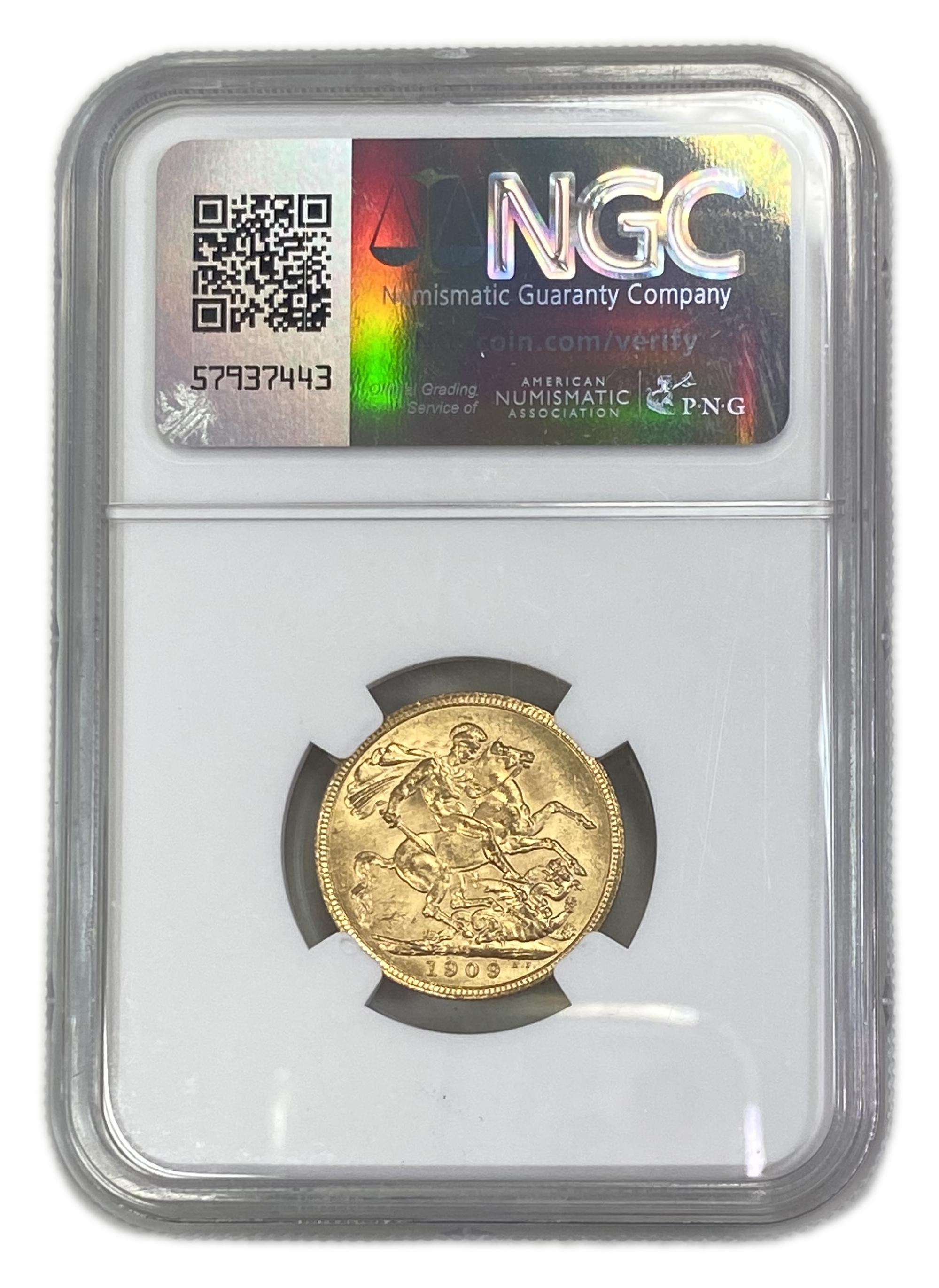 England (Great Britain) – Australia Melbourne – 1 Sovereign 1909 M – Edward VII – NGC MS 61 - Gold 917, 7.988g - 1 1