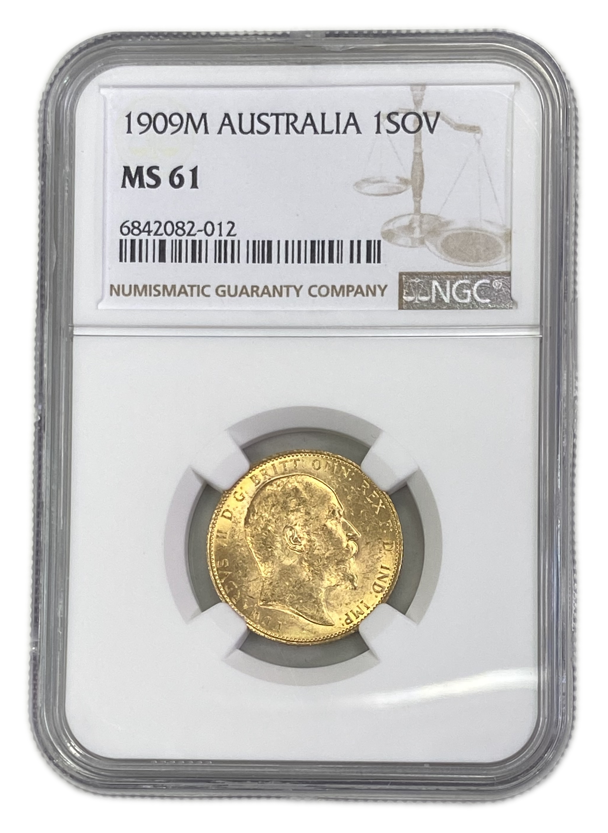 England (Great Britain) – Australia Melbourne – 1 Sovereign 1909 M – Edward VII – NGC MS 61 - Gold 917, 7.988g - 1 0
