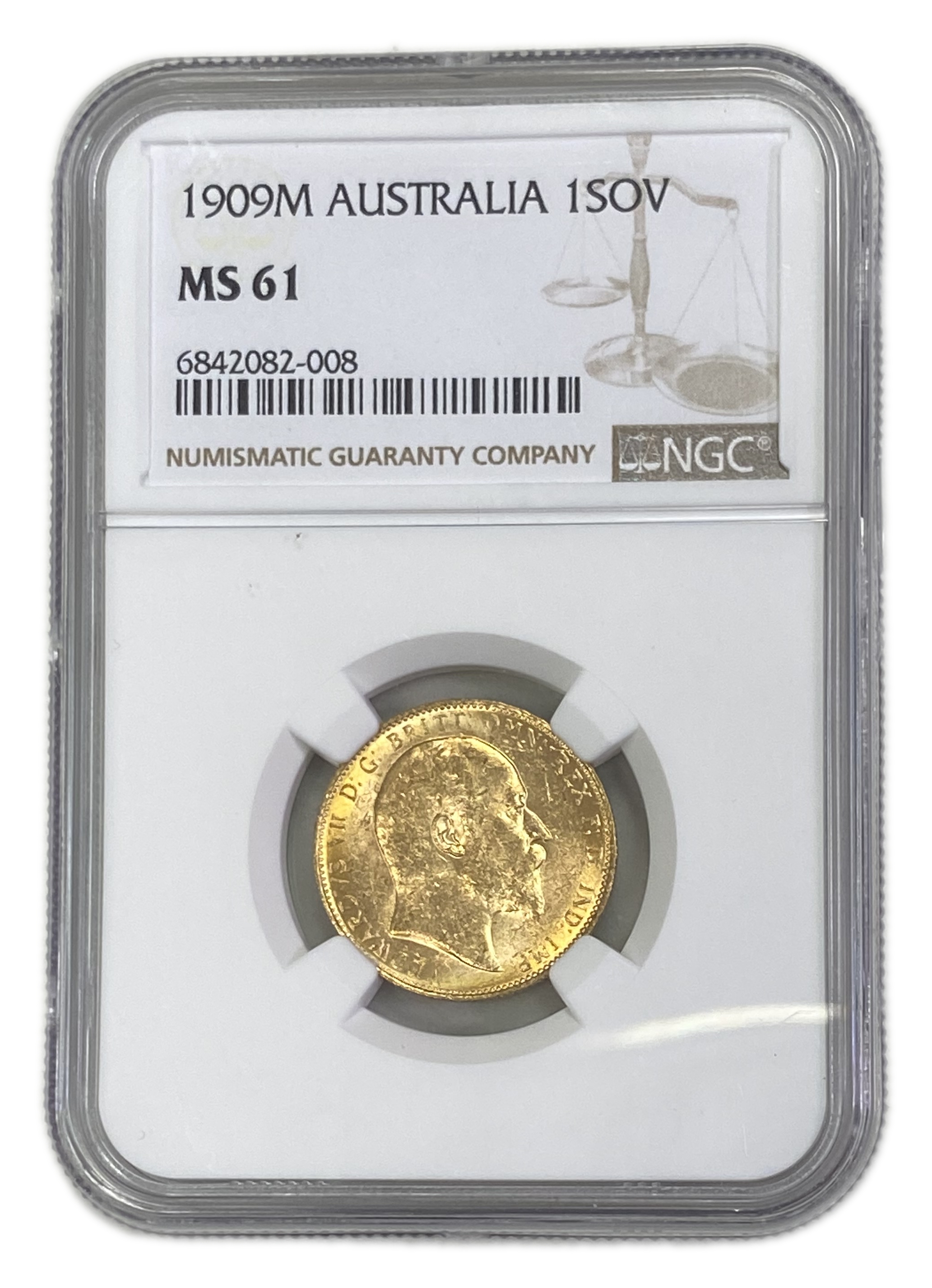 England (Great Britain) – Australia Melbourne – 1 Sovereign 1909 M – Edward VII – NGC MS 61 - Gold 917, 7.988g - 1 0