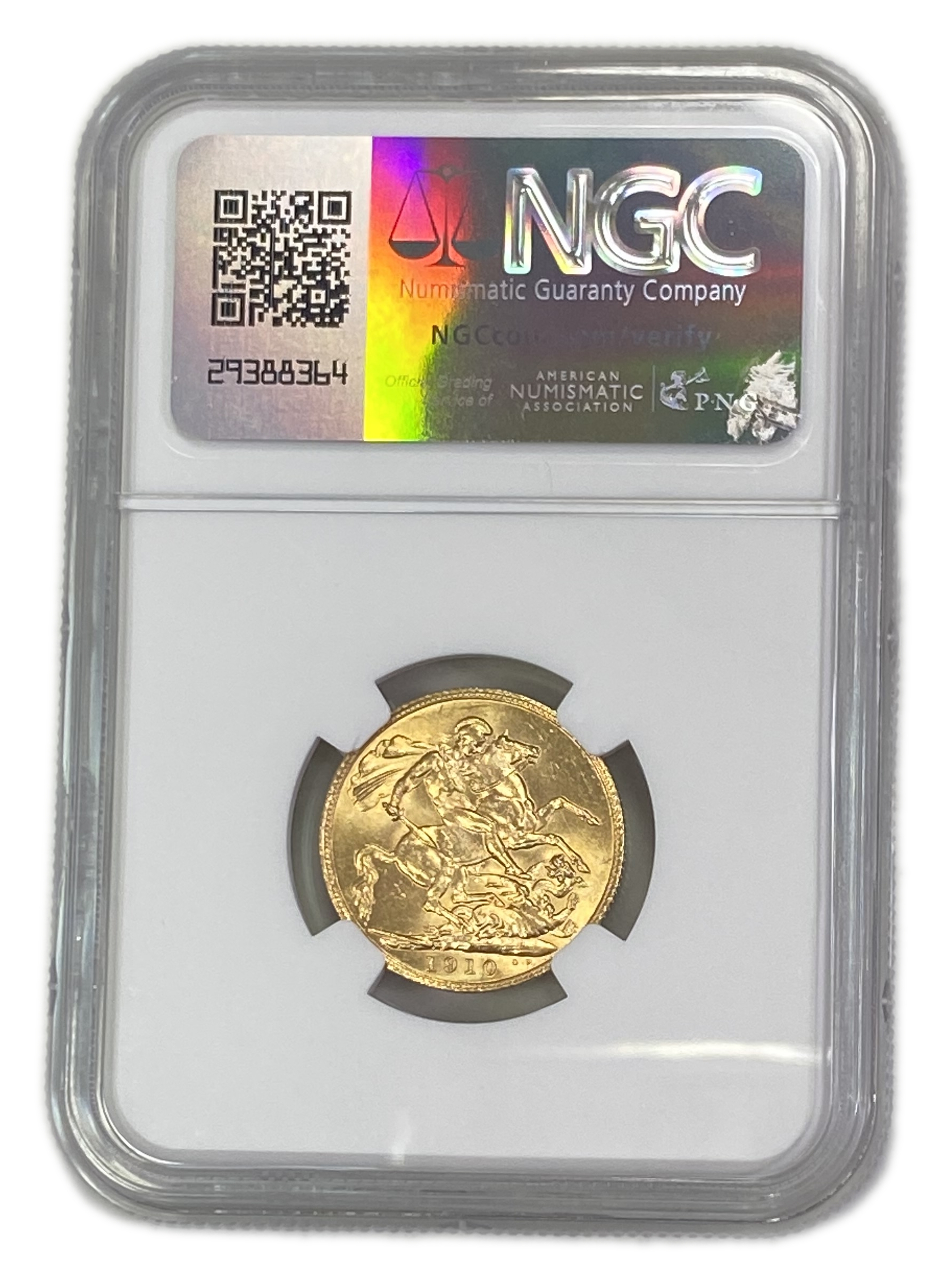 England (Great Britain) – 1 Sovereign 1910 – Edward VII – NGC MS 61 - Gold 917, 7.988g - 1 1