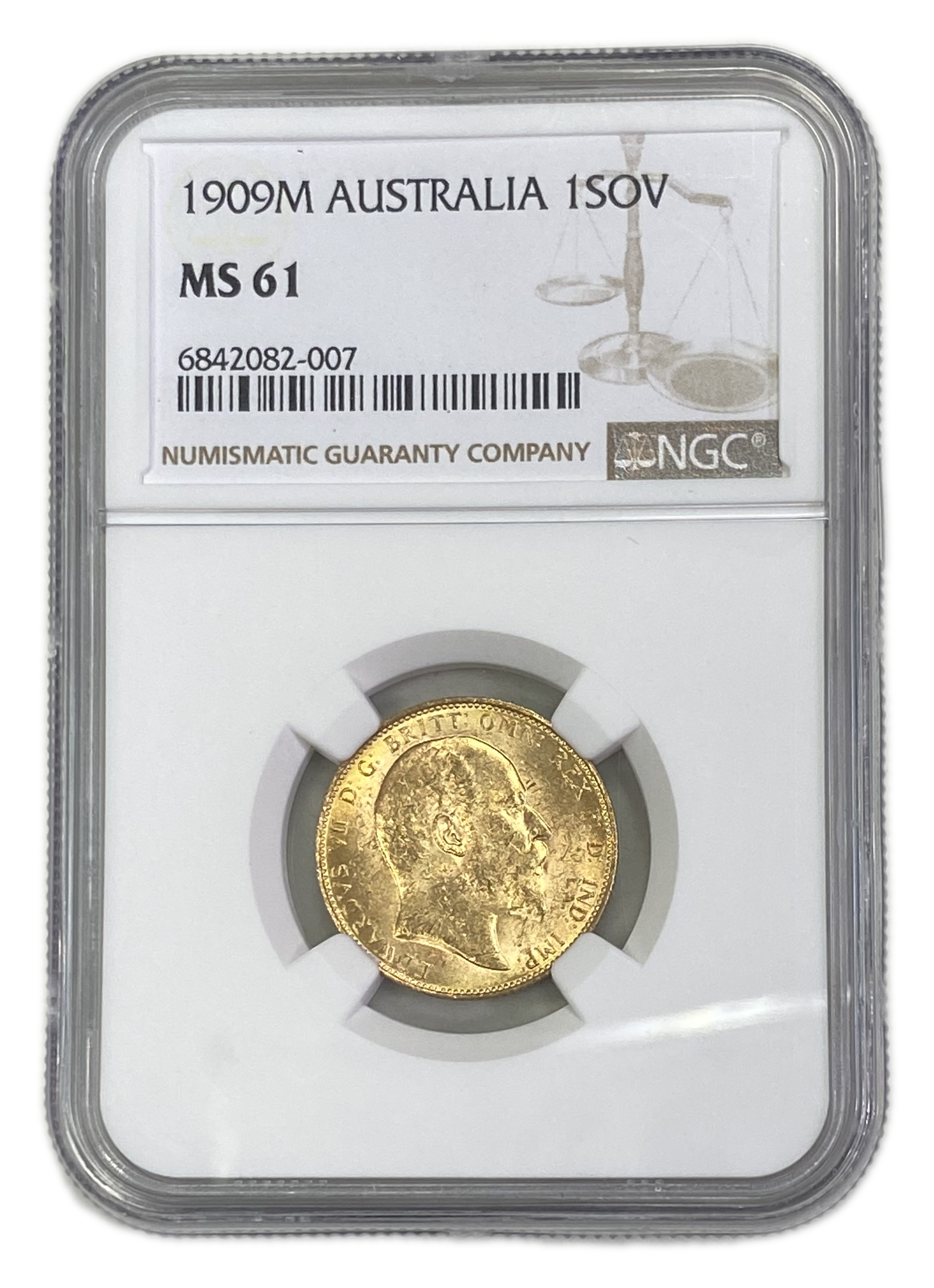 England (Great Britain) – Australia Melbourne – 1 Sovereign 1909 M – Edward VII – NGC MS 61 - Gold 917, 7.988g - 1 0