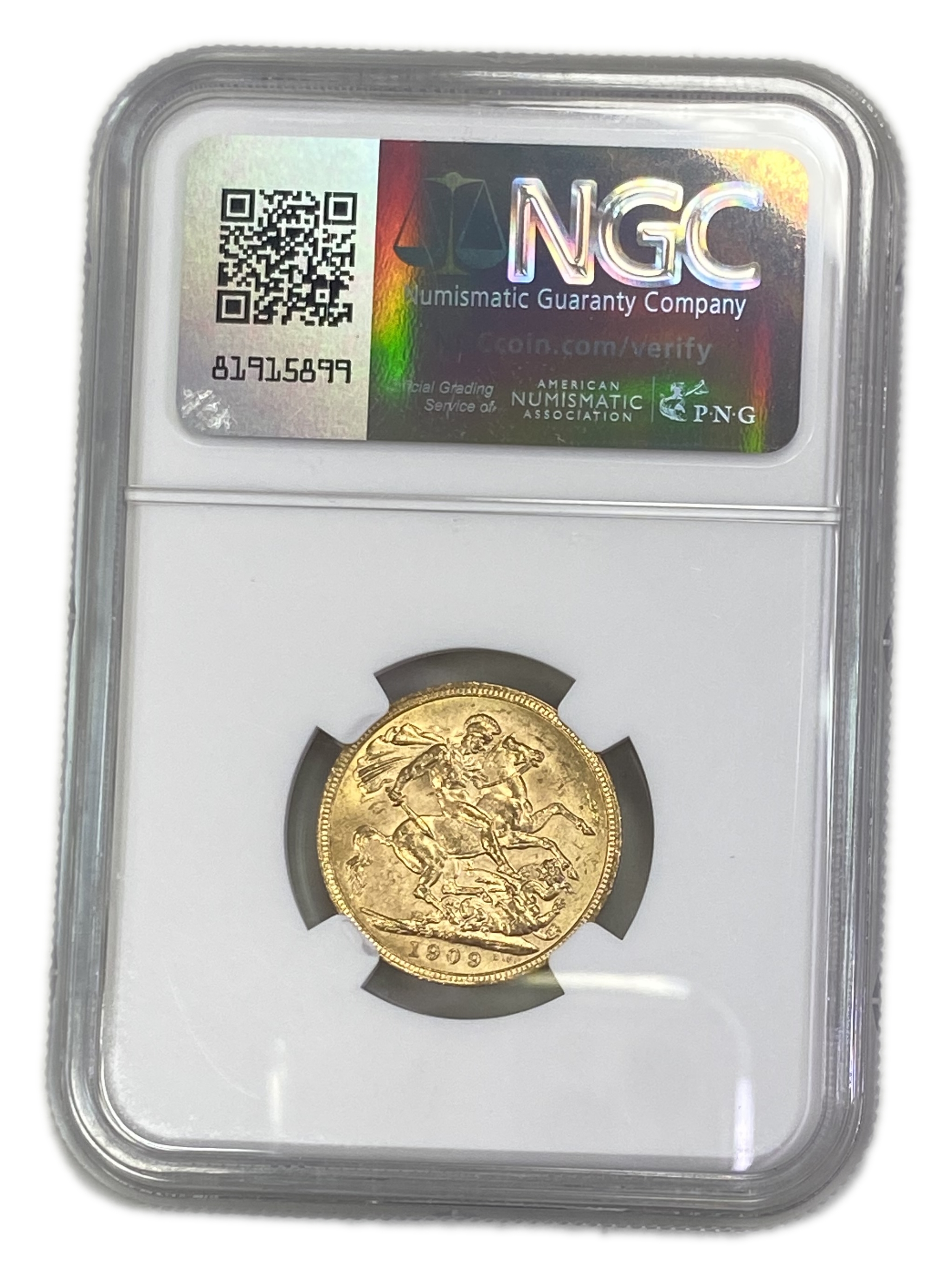 England (Great Britain) – Australia Melbourne – 1 Sovereign 1909 M – Edward VII – NGC MS 61 - Gold 917, 7.988g - 1 1