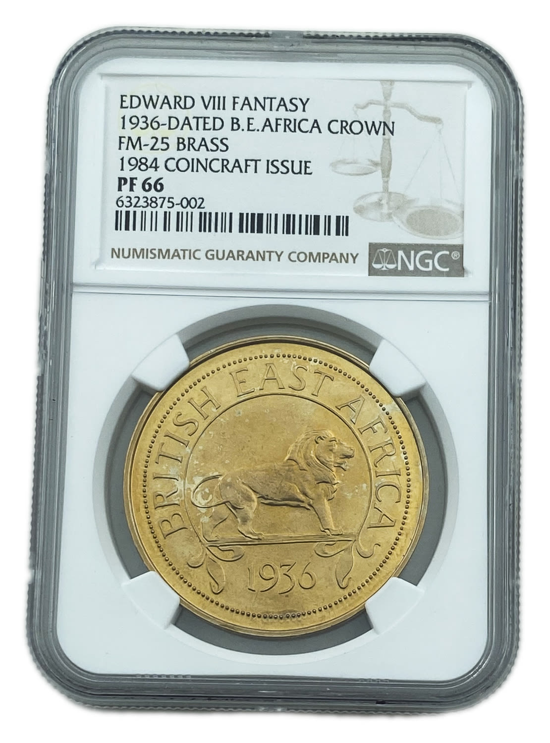 British Administration - EDWARD VIII Fantasy Coin - NGC PF 66 - 1 2
