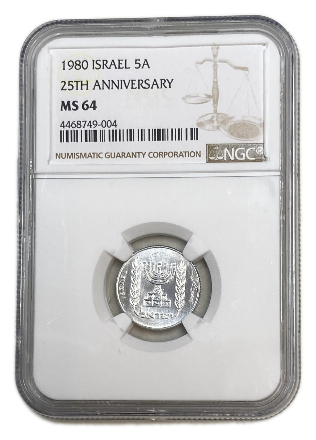 Israel - 5 Agorot 1980 - NGC MS 64 - 1 2