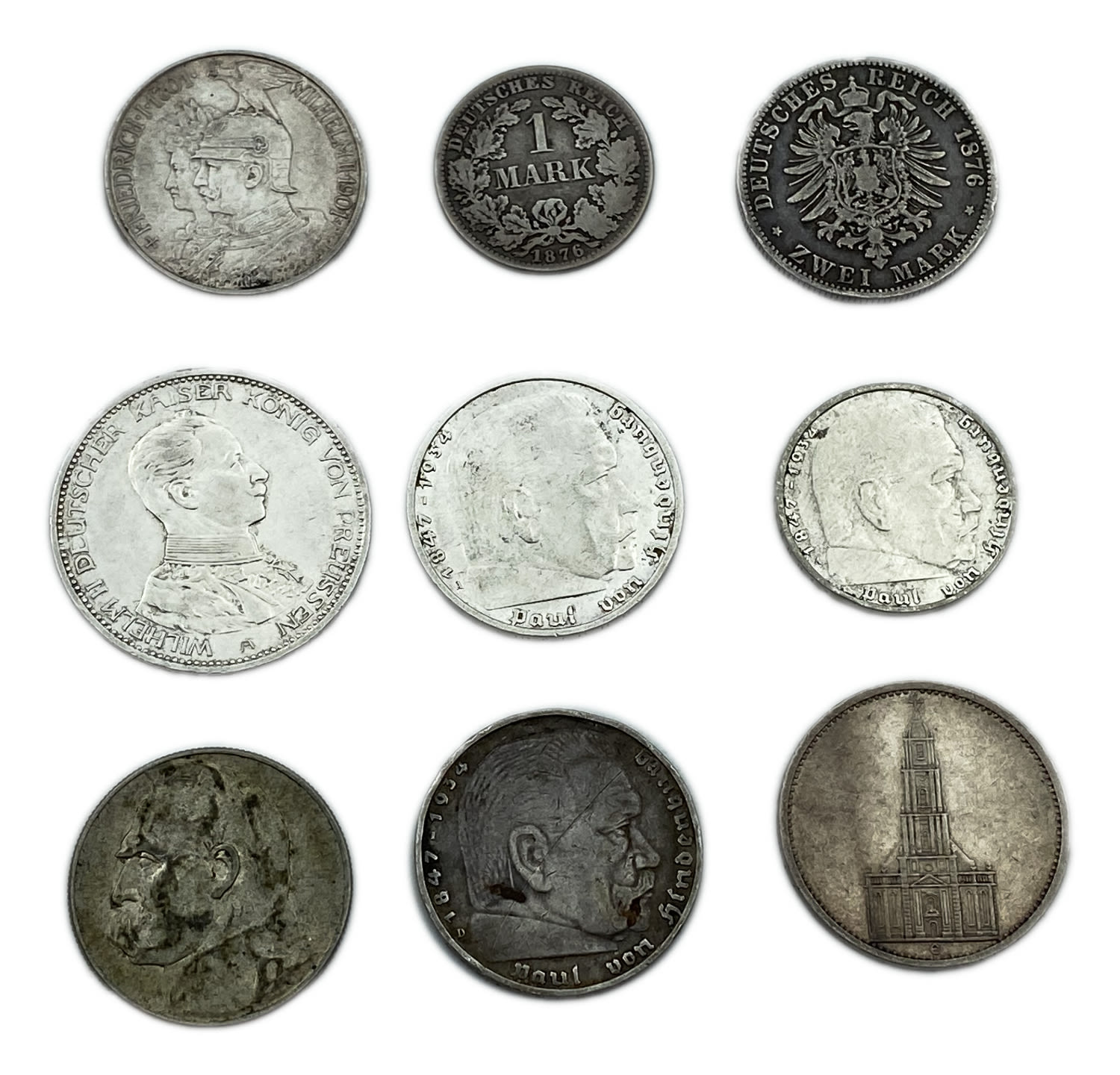Germany / Poland - a lot of 9 silver coins, from different periods, values and years - 1 1