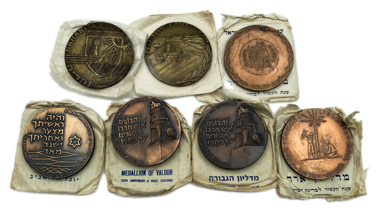 Israel - a collection of 17 medals and tokens of the Governmental Society for Coins and Medals - 7 bronze, 5 silver ... - 1 1