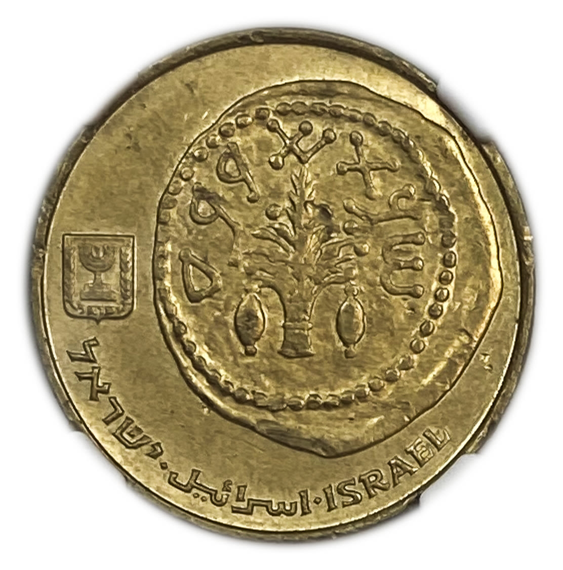 Israel - 5 Agorot 1998 - Minting Error - Rotated 180 degrees - NGC UNC DETAILS - 1 1