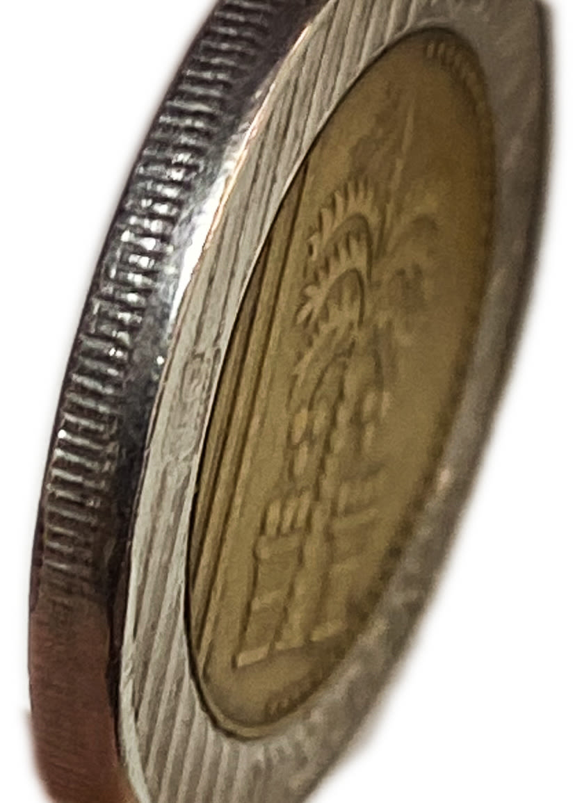 Israel - 10 shekel coins 1995 - Minting Error - Half smooth edge - Very Rare - 1 2