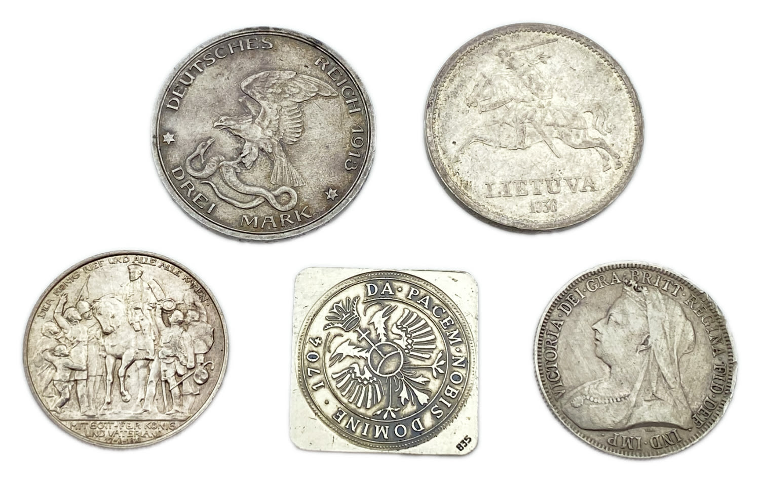 World - a collection of 5 silver coins from different countries in the world - different years and conditions - 1 0